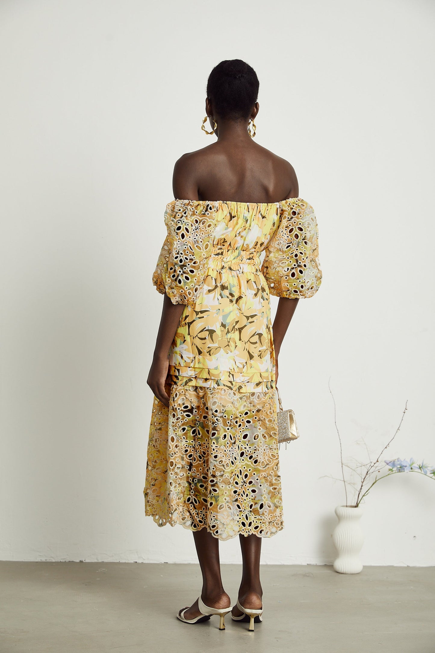 Clémence floral-print cut-out midi dress