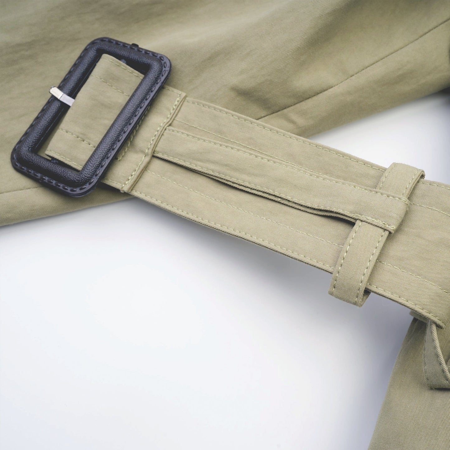 Justine belted-waist trench coat