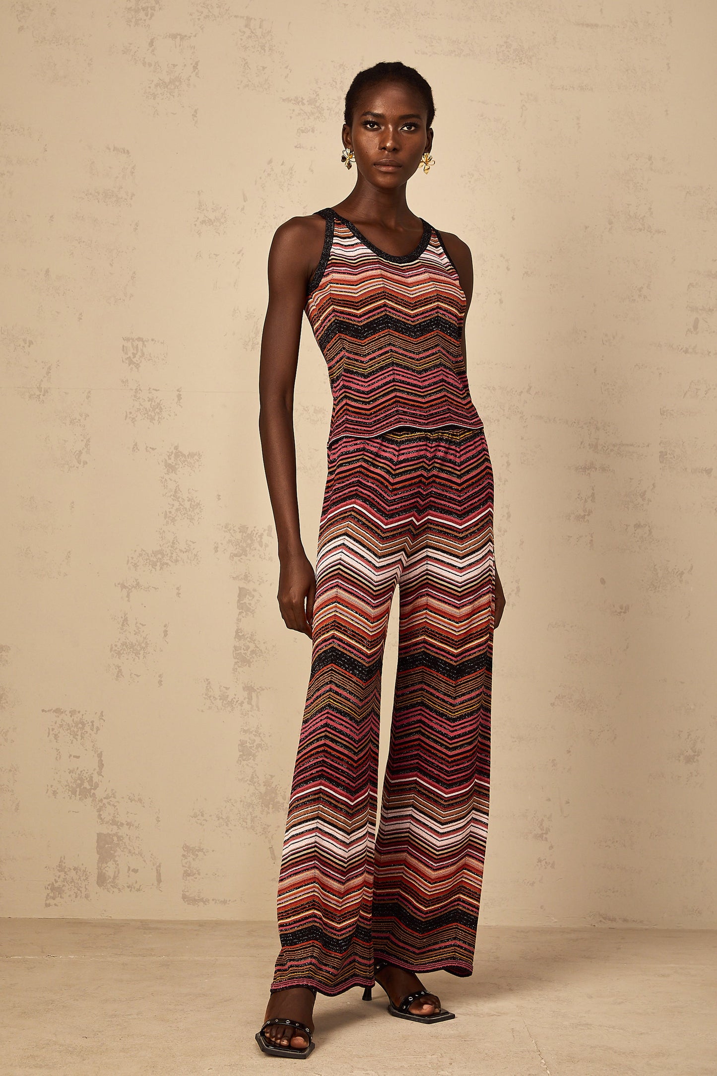 Chloé Red Striped Knit Matching Set