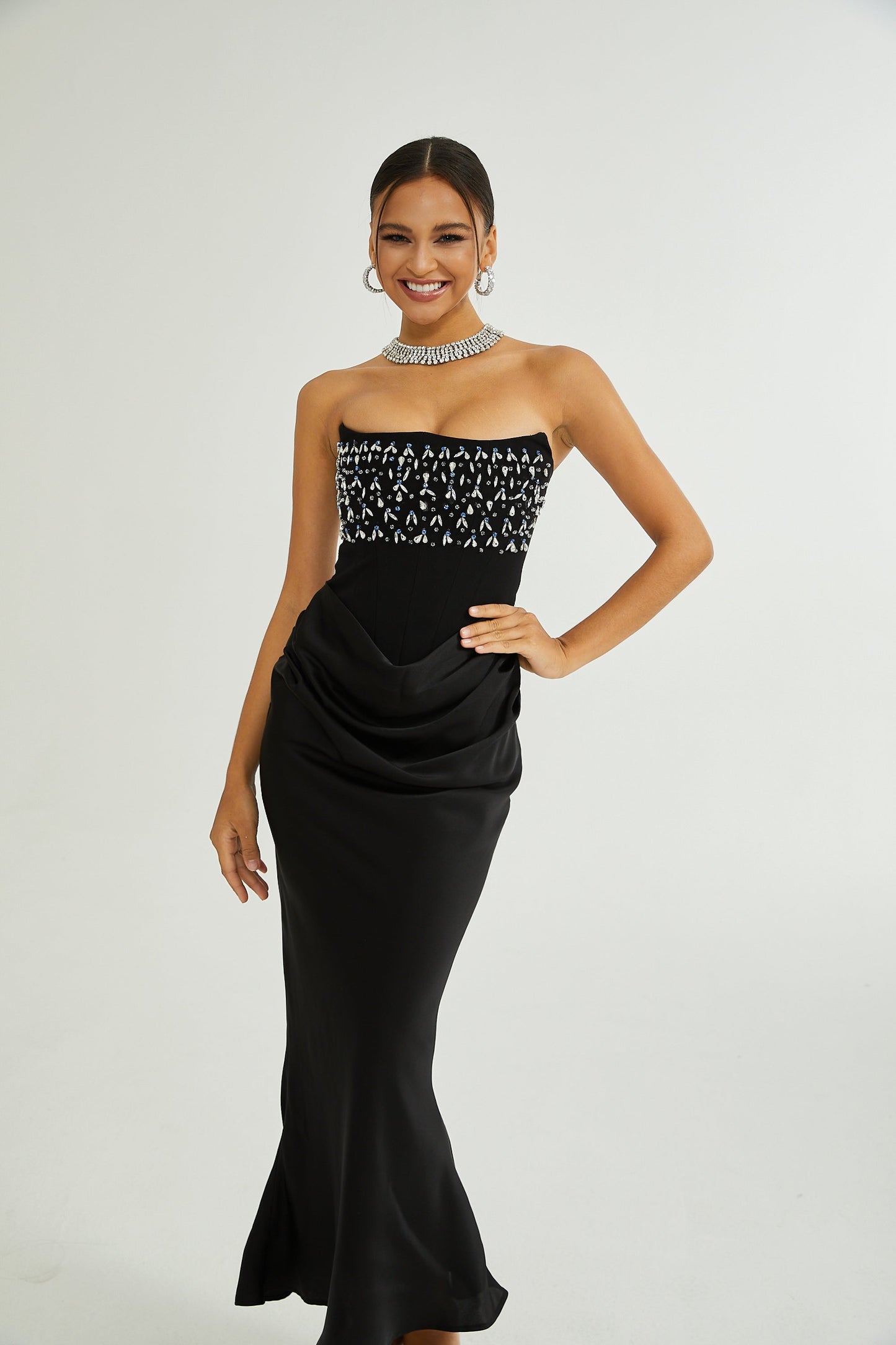 Aurore Crystal Embellished Maxi Dress
