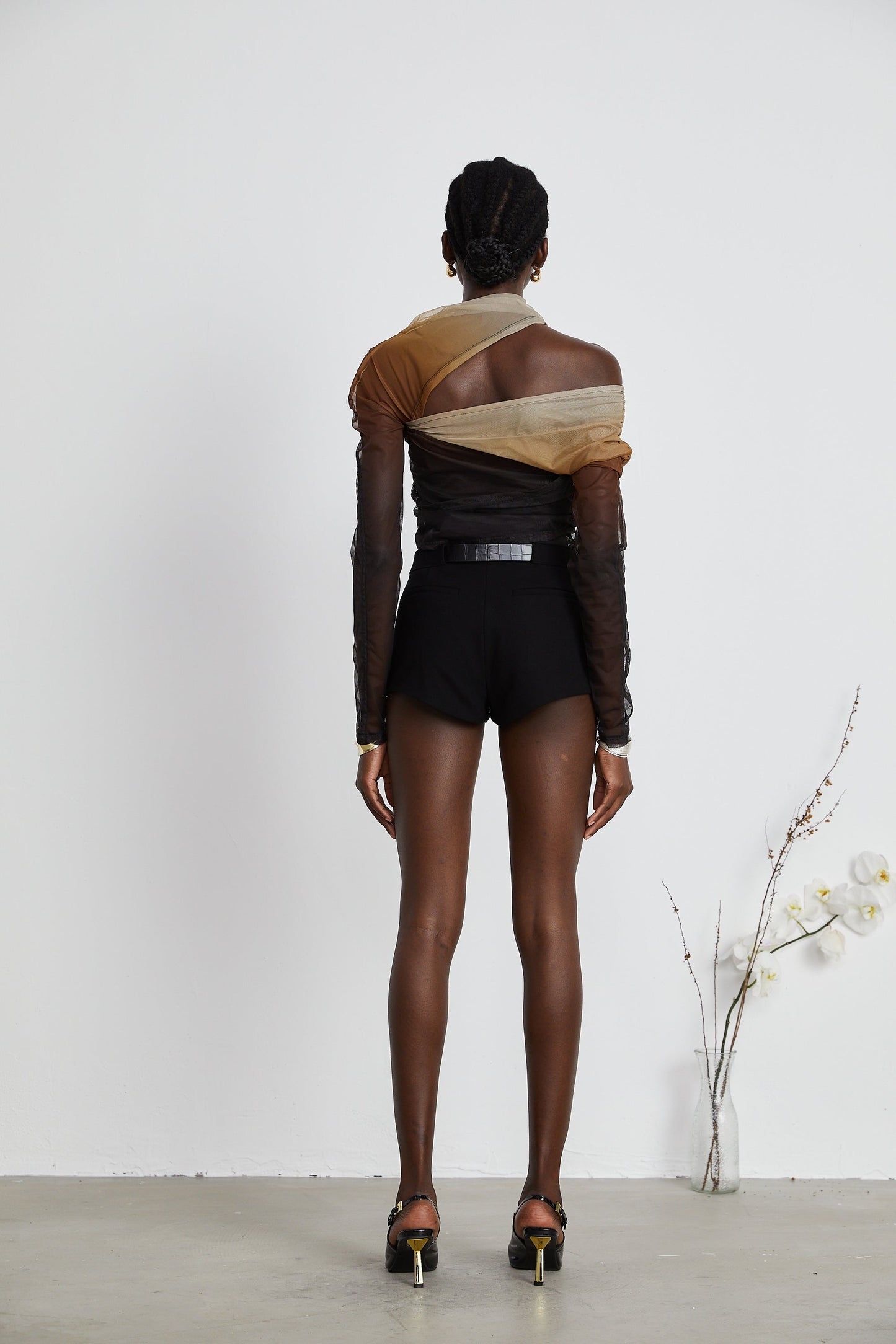 Capucine ruched gradient-effect bodysuit
