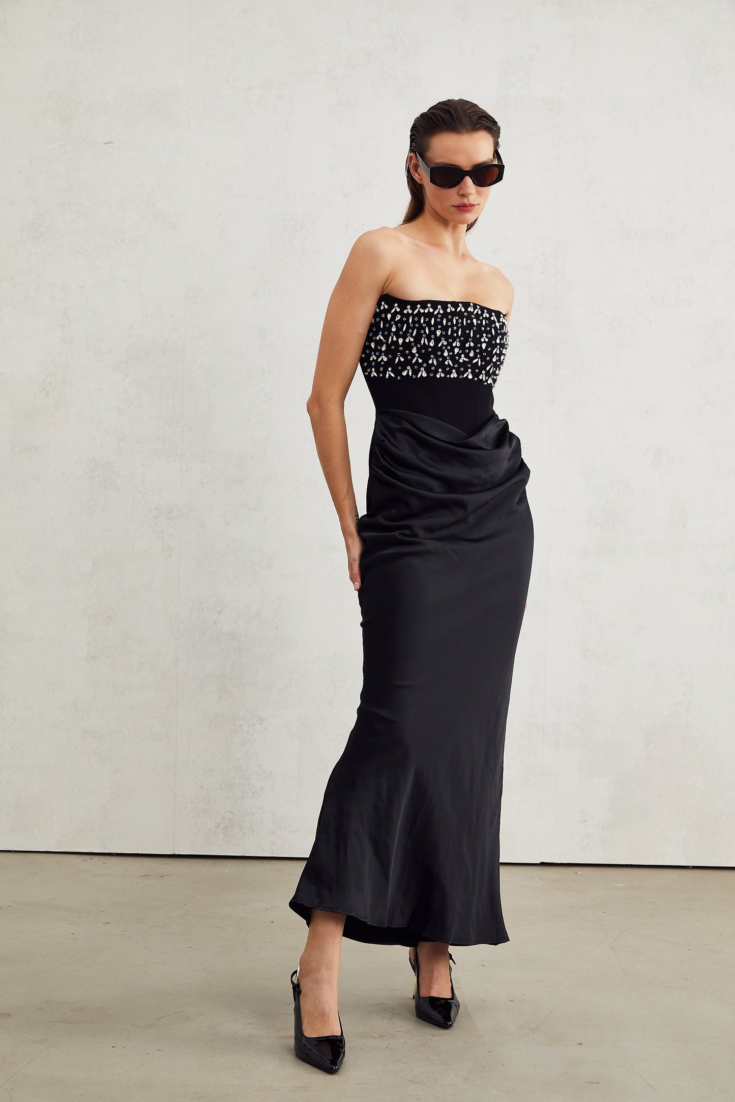 Aurore Crystal Embellished Maxi Dress