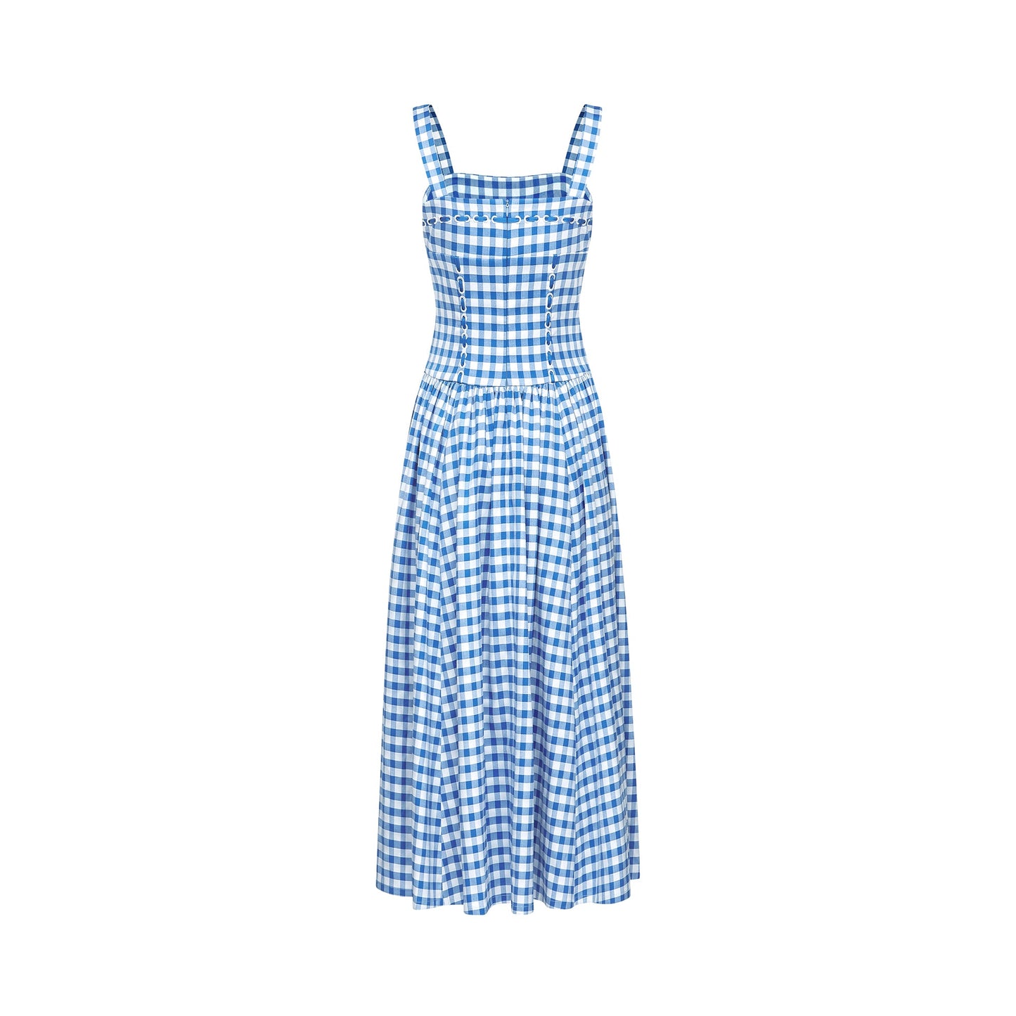 Diane blue gingham midi dress