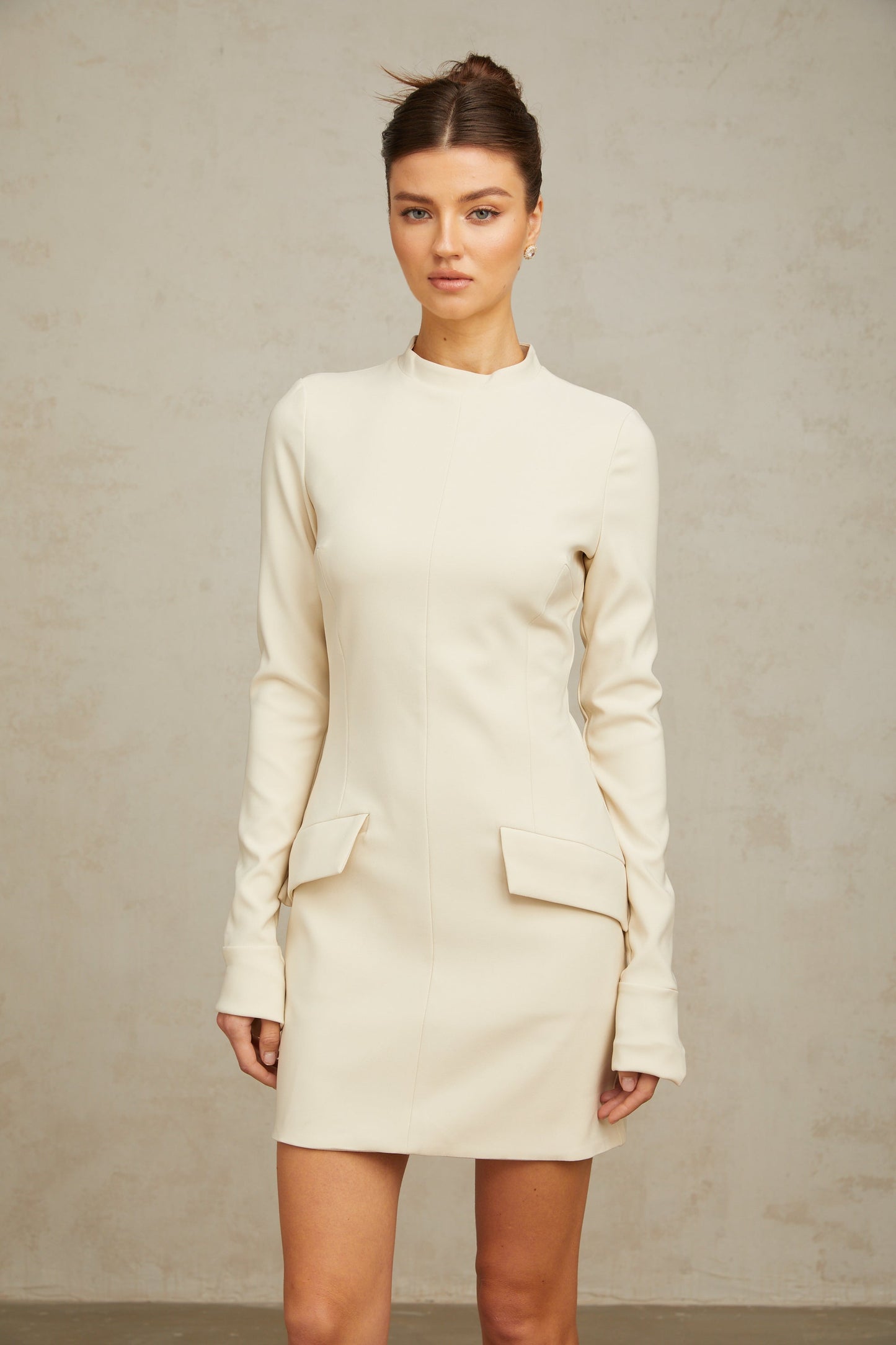 Chloé cream-white fitted mini dress