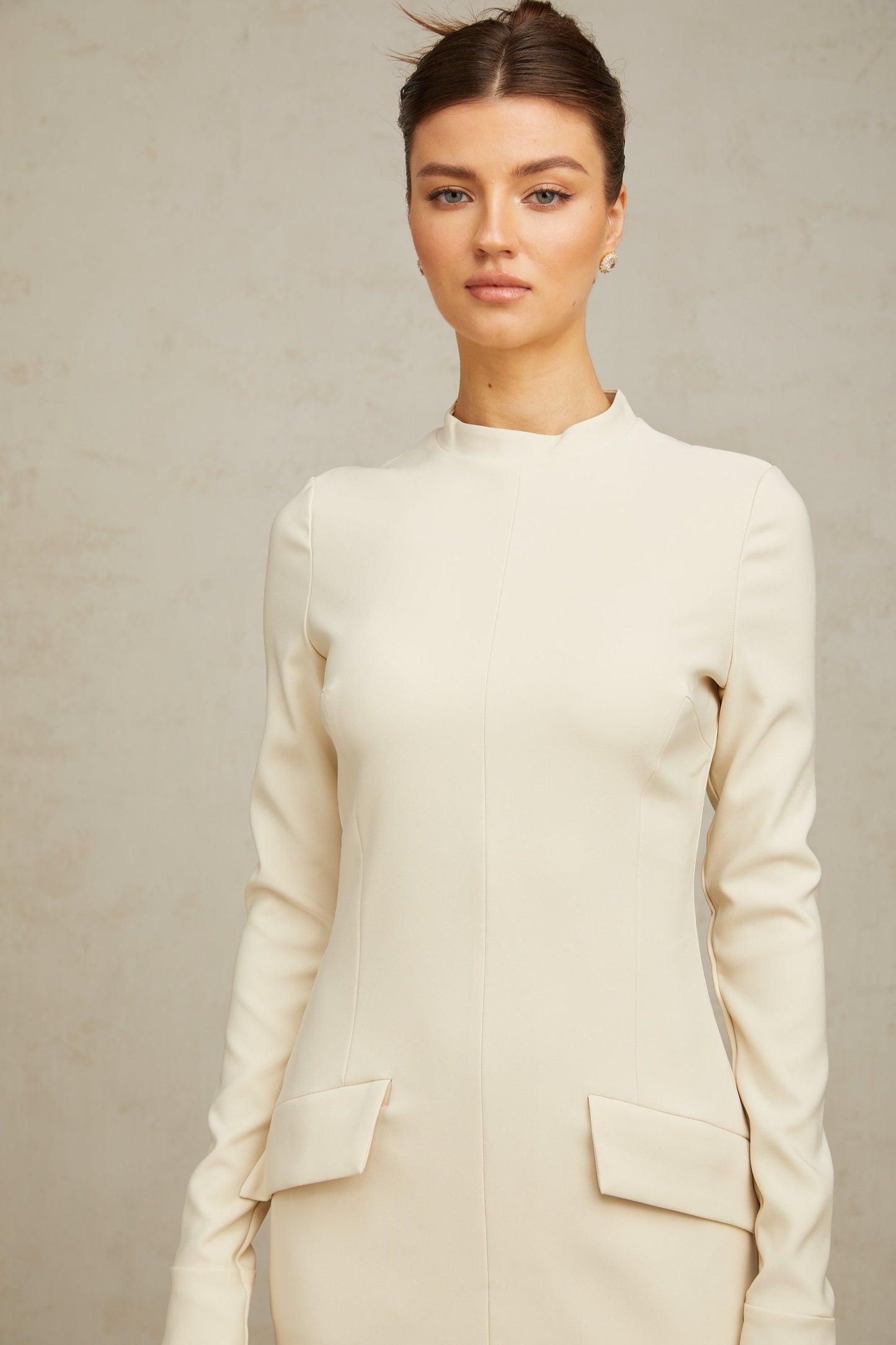Chloé cream-white fitted mini dress