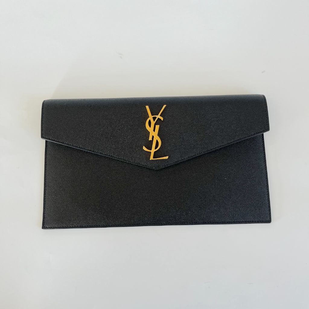 Saint Laurent Uptown Pouch in Grain De Poudre Embossed Leather