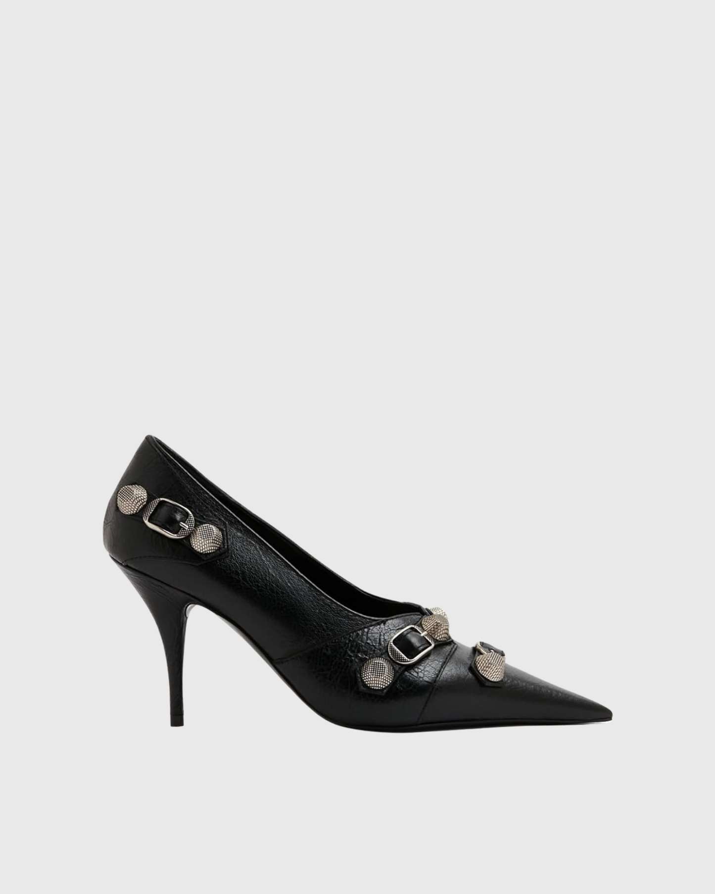 Afra Rivet Embellished Leather Pumps In Black