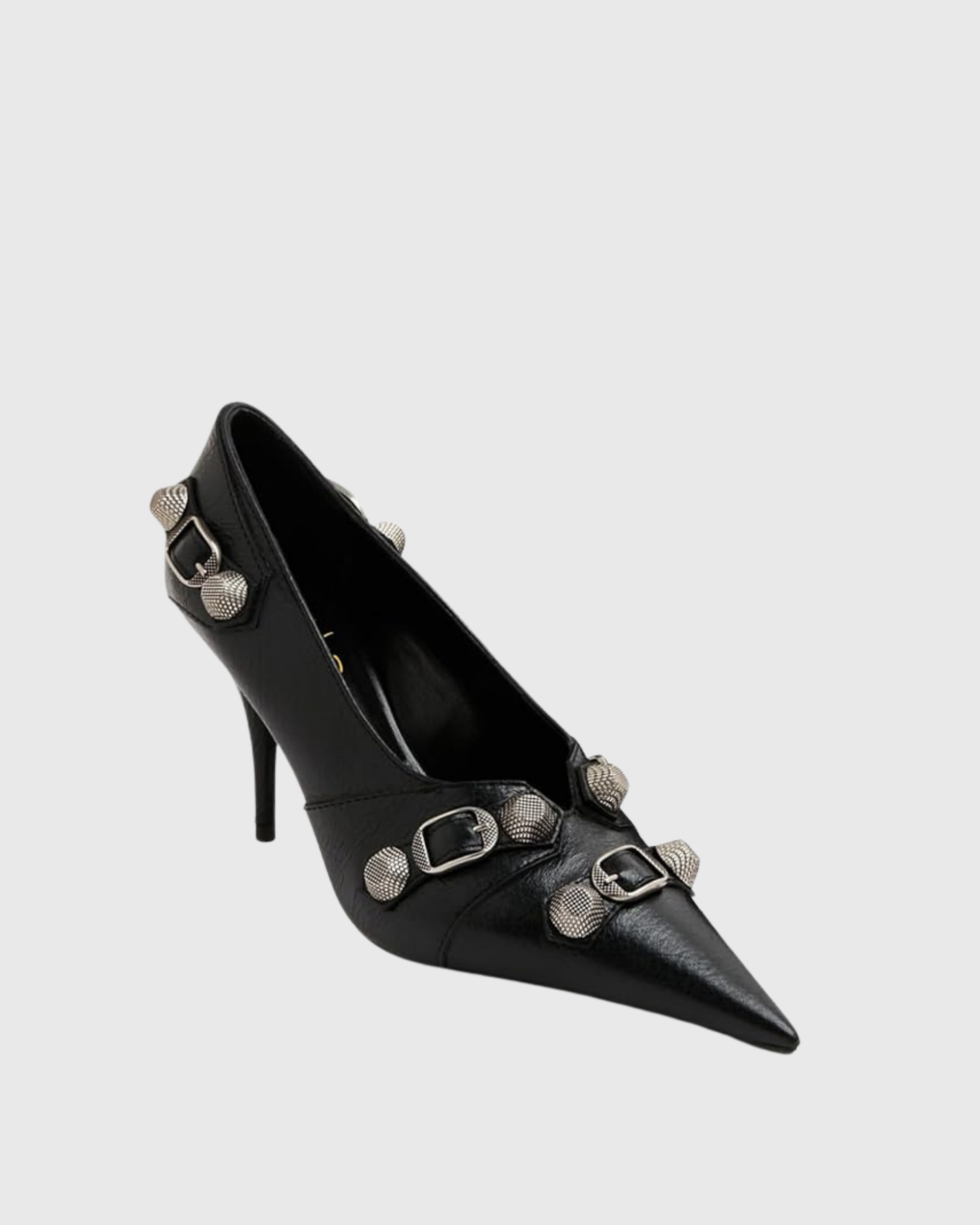 Afra Rivet Embellished Leather Pumps In Black