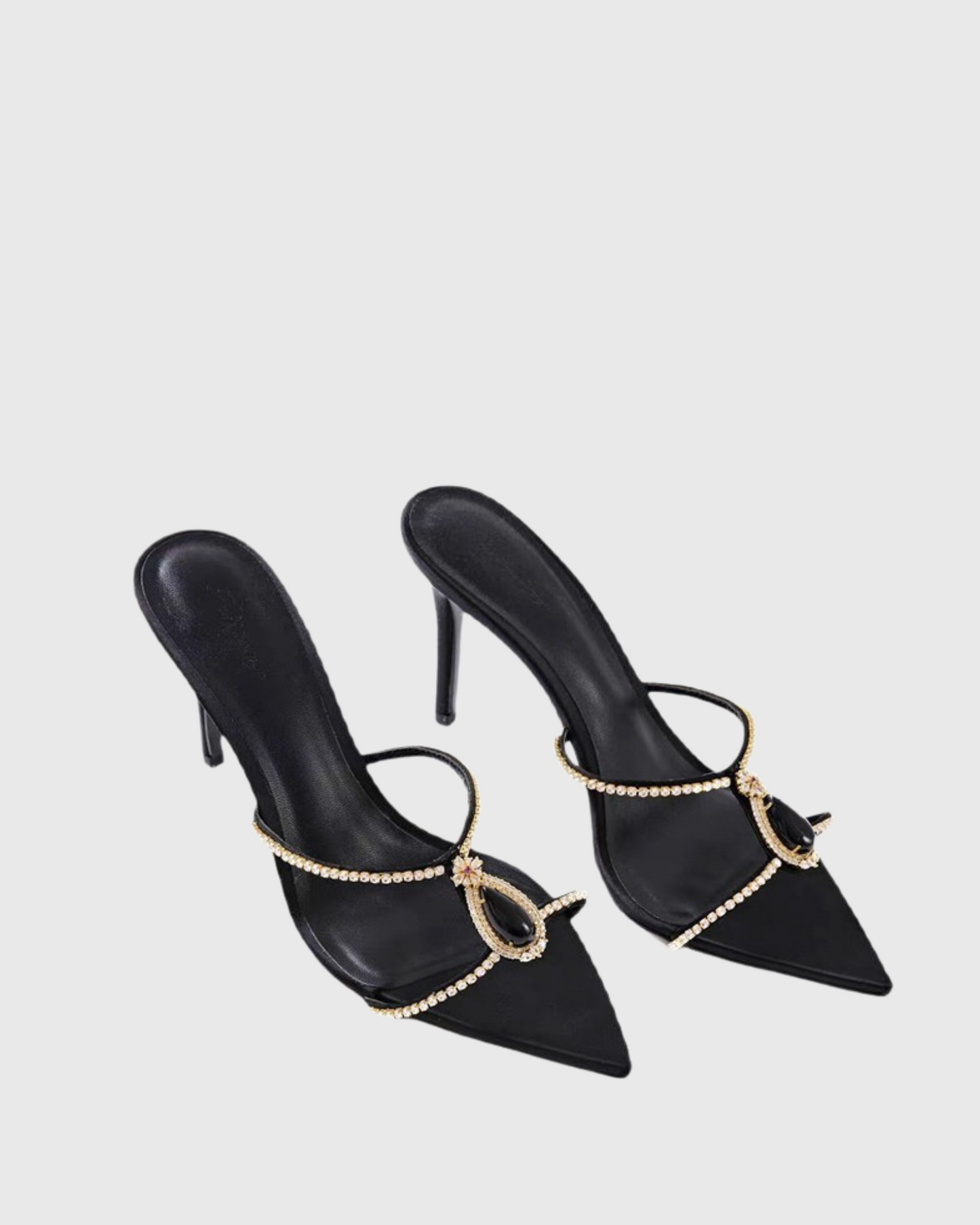 Baard Rhinestone Strap Slippers
