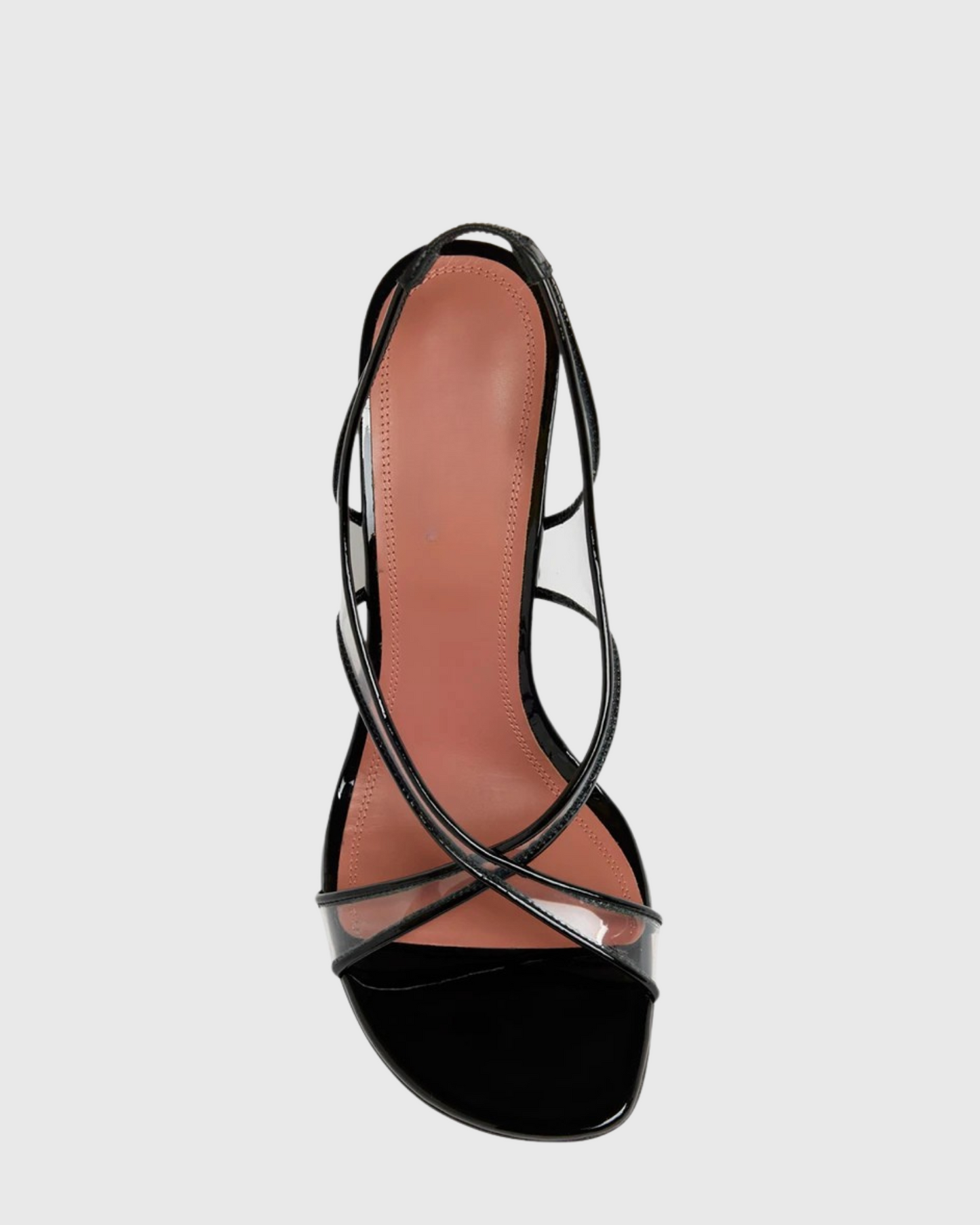 Cadoc Pvc Cross Slingback Flared Heels In Black