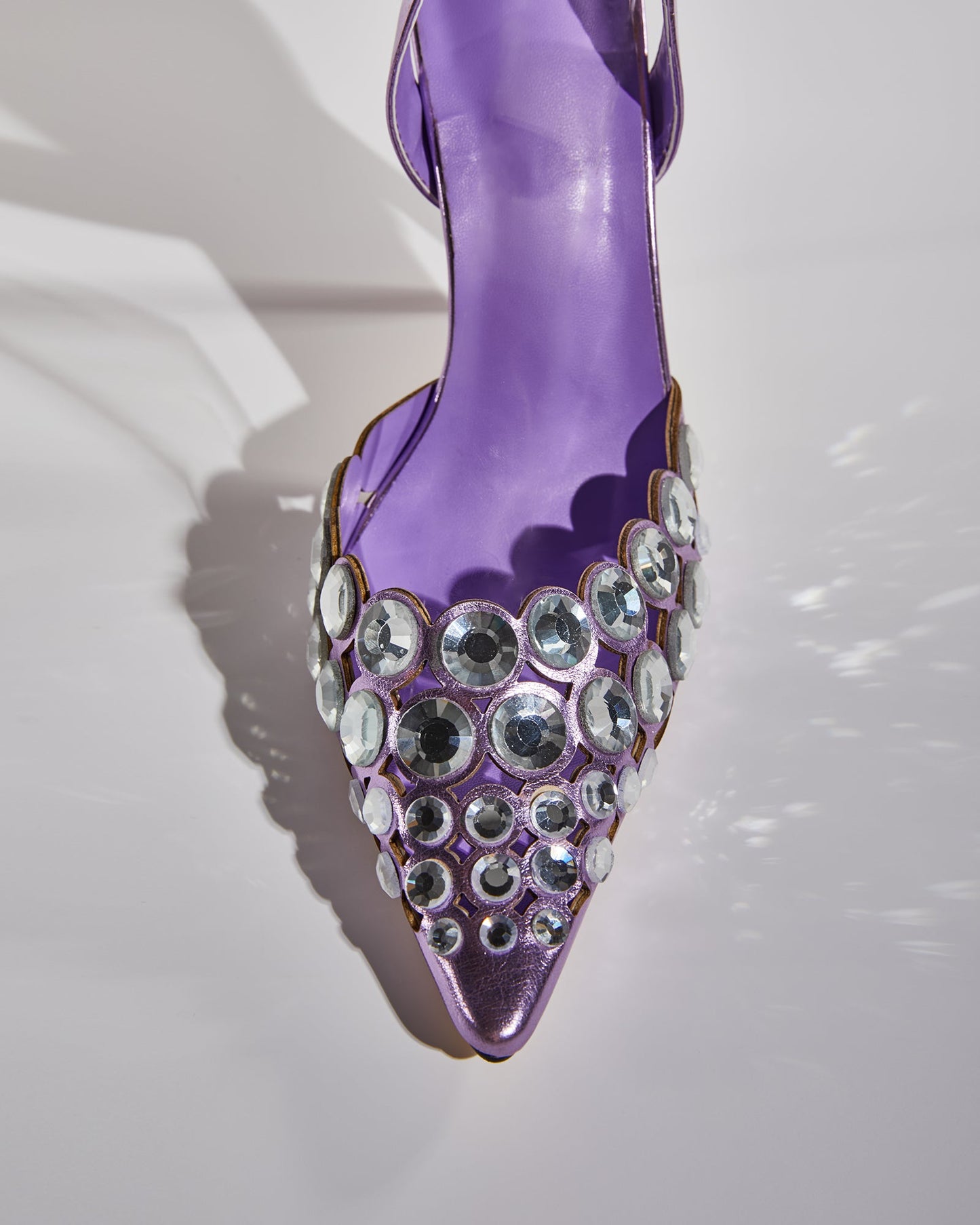 Carolina Rhinestone Slingback Pumps In Purple
