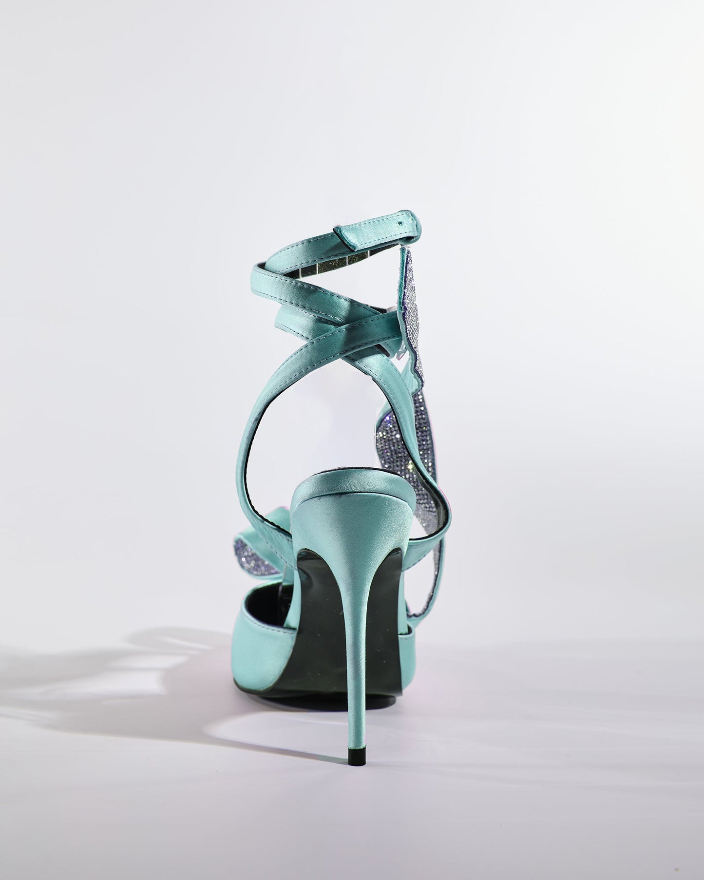 Crocifissa Spiral Rhinestone Bow Pumps In Mint