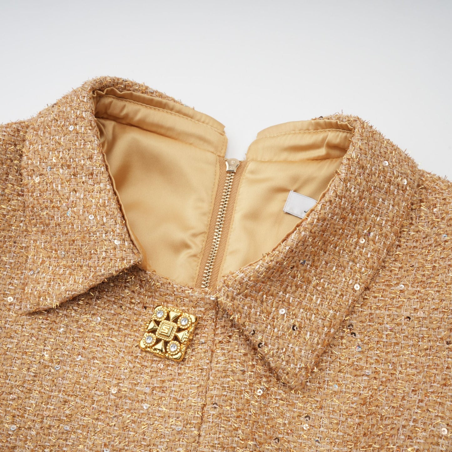 Morgane tweed long-sleeve mini dress