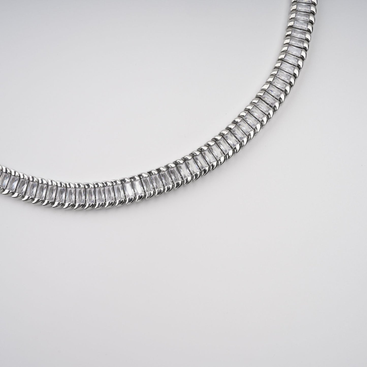 Albane Sliver Tone Crystal-Embellished Necklace