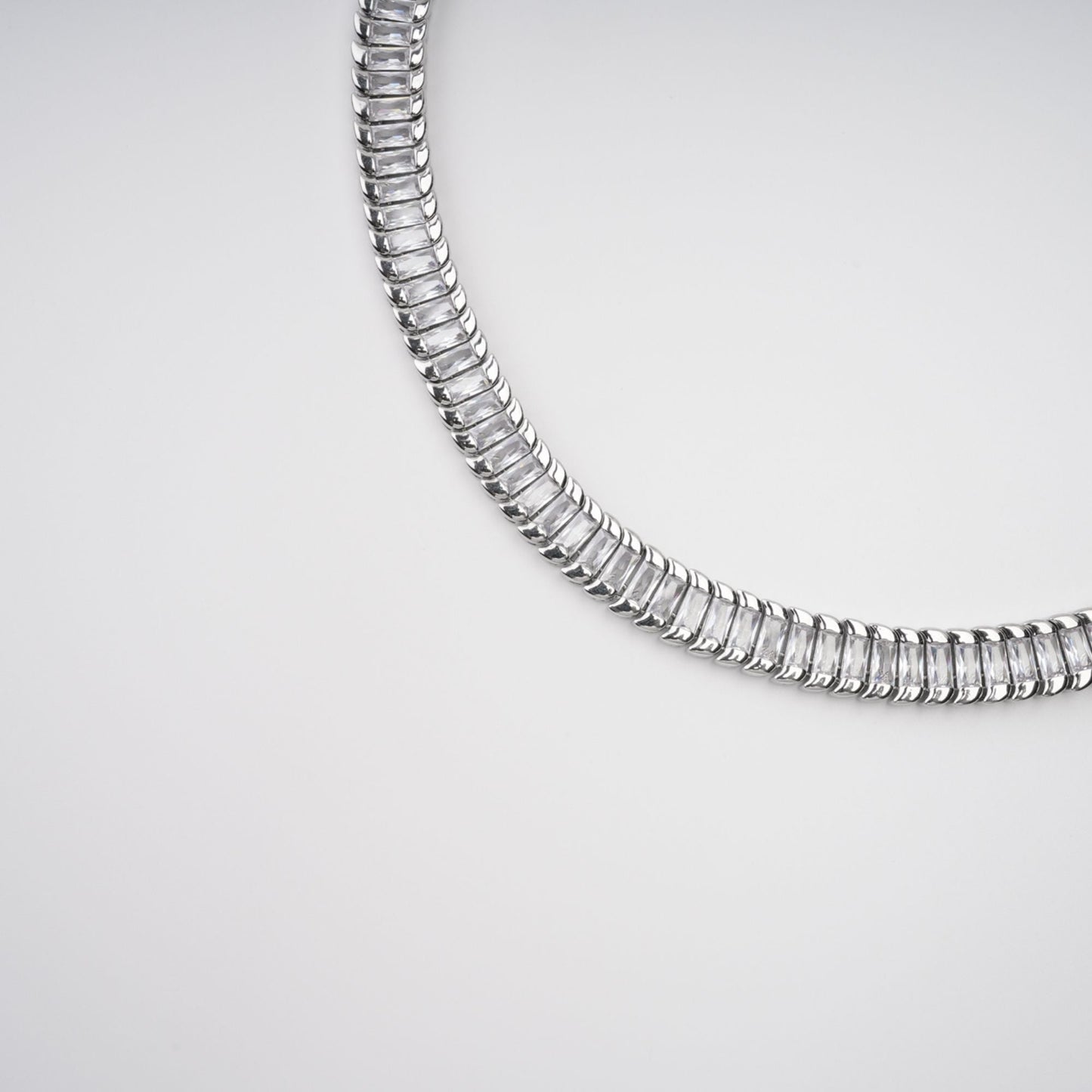 Albane Sliver Tone Crystal-Embellished Necklace