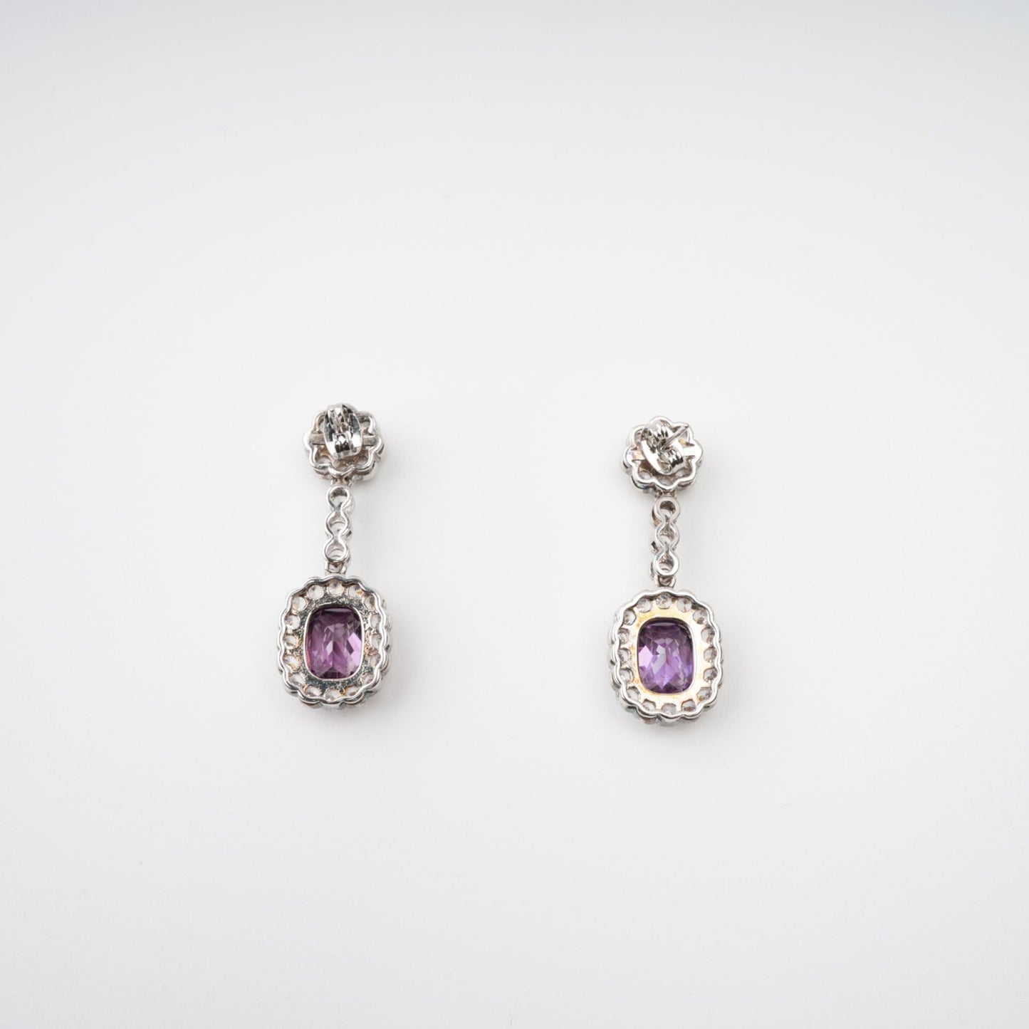 Clémence Purple Crystal Embellished Earrings