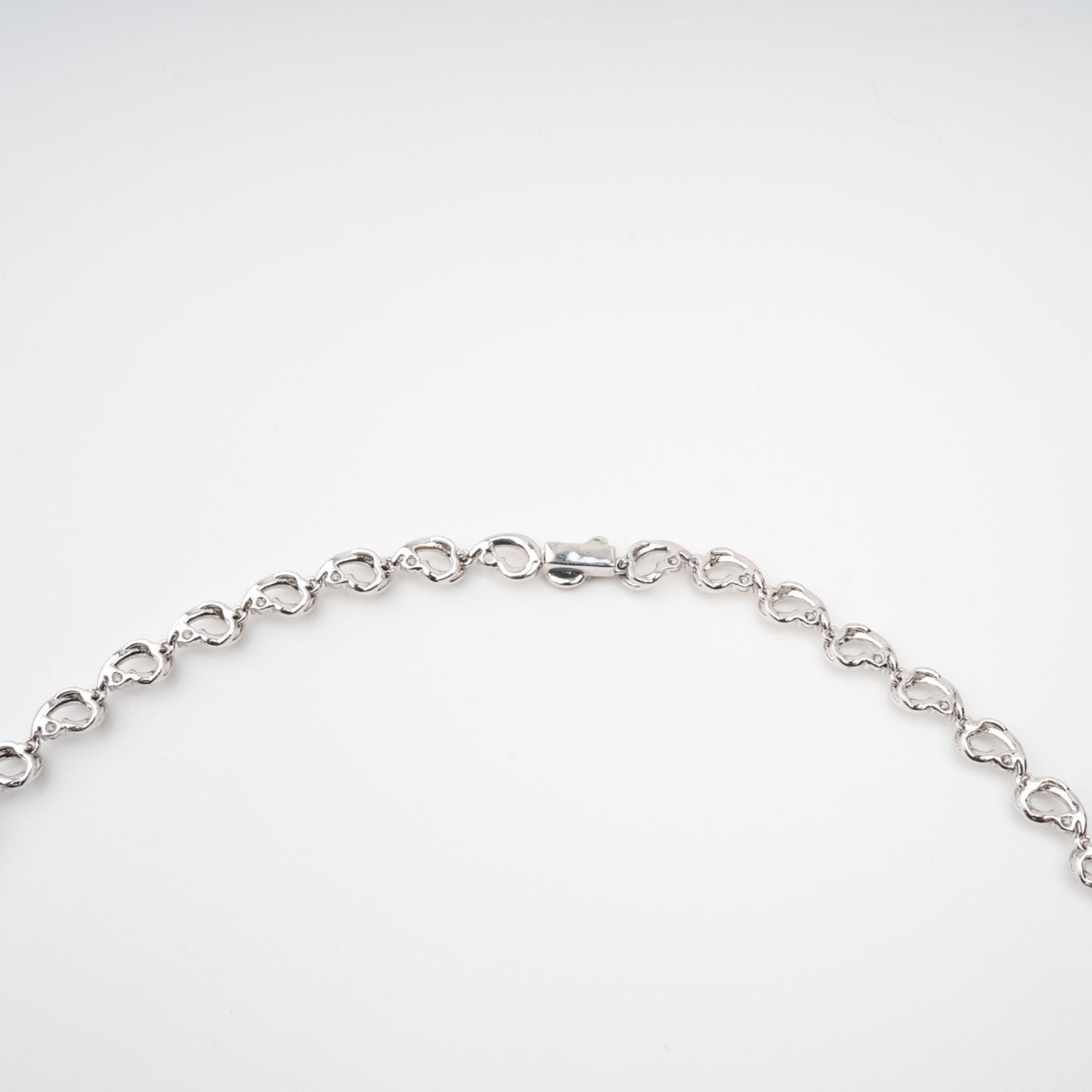 Anthemon Silver Tone Crystal Embellished Necklace