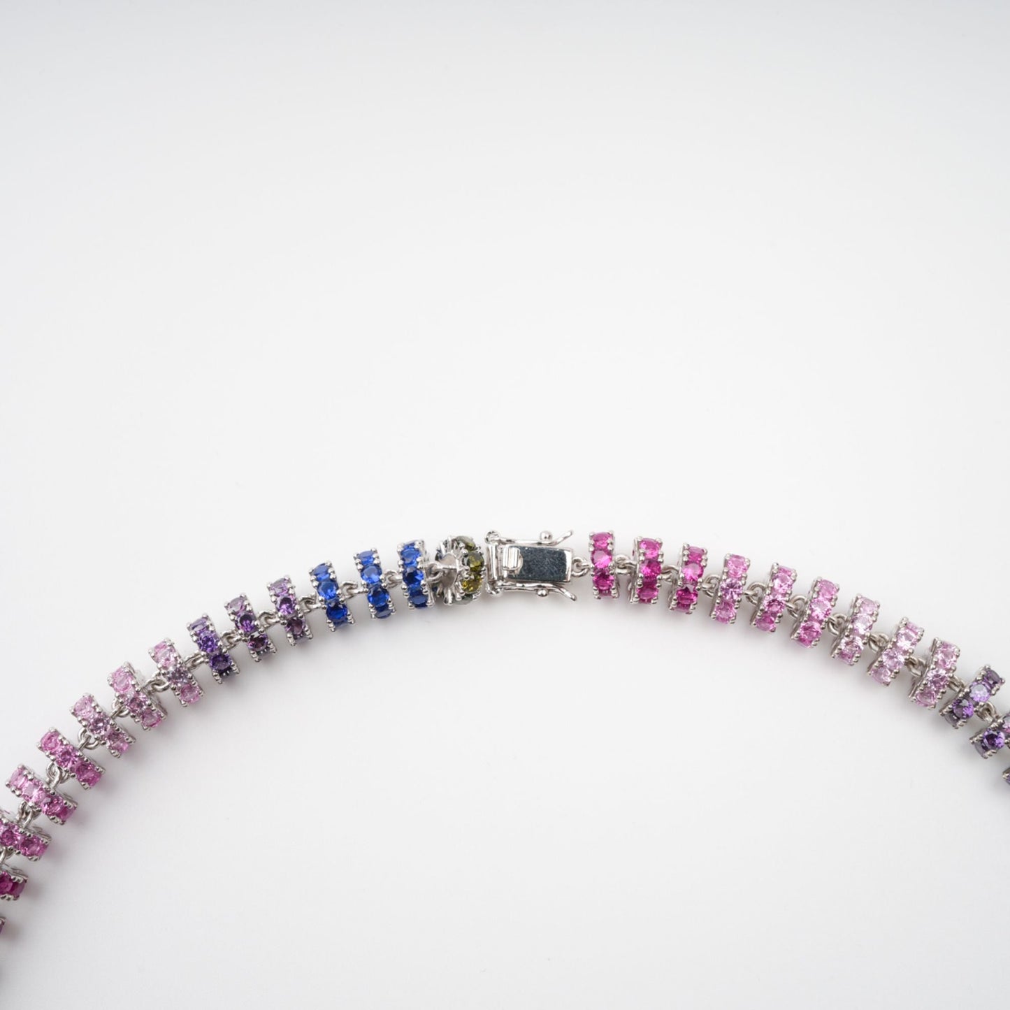 Sandrine Multicolor Crystal Embellished Sterling Silver Necklace