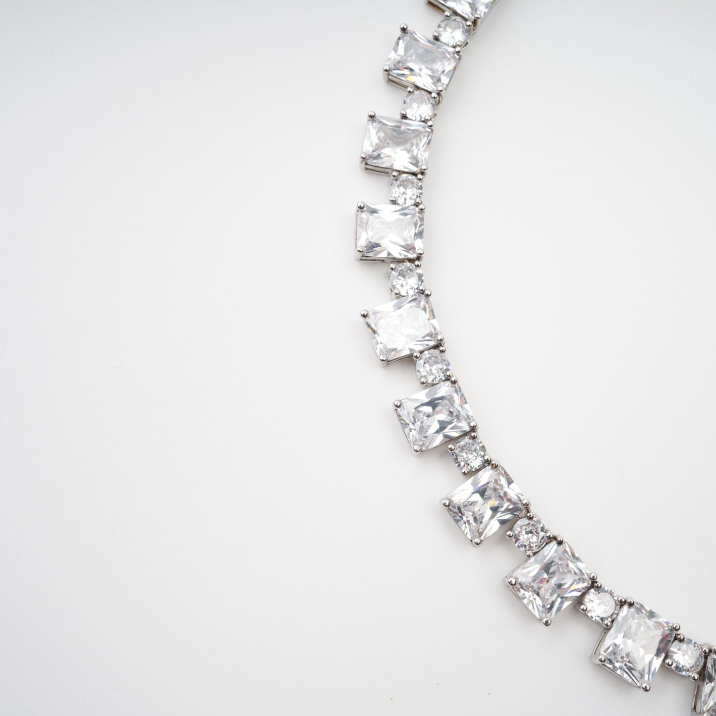 Mathilde Silver Tone Crystal Embellished Necklace