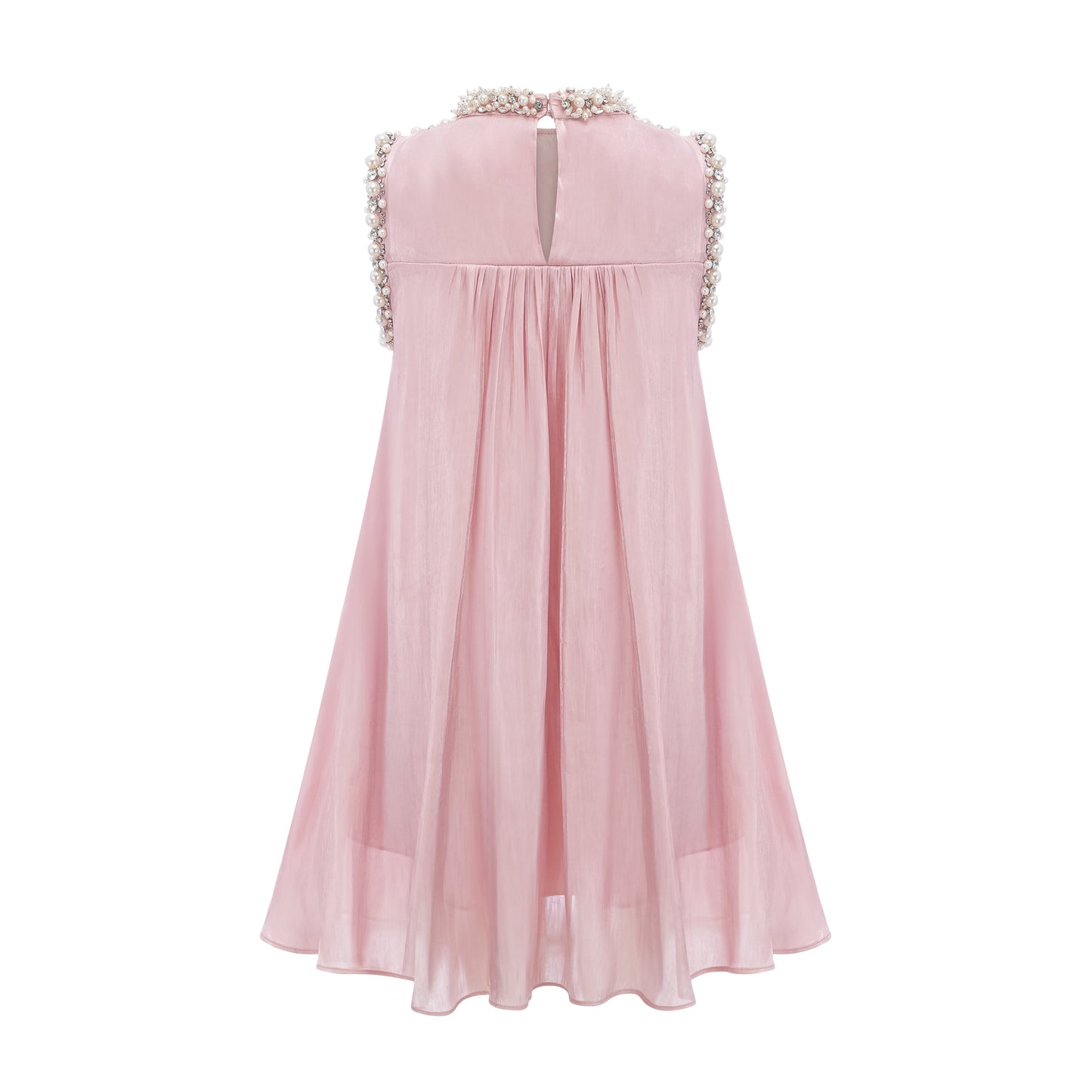 Helena pink embellished pleated mini dress