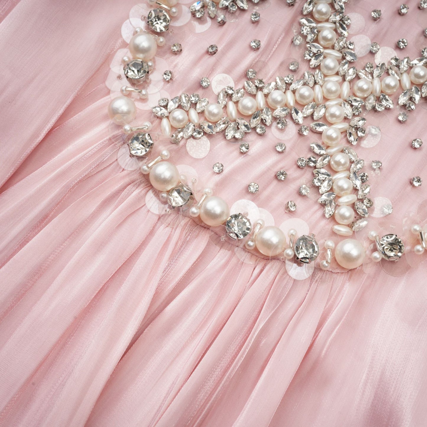 Helena pink embellished pleated mini dress