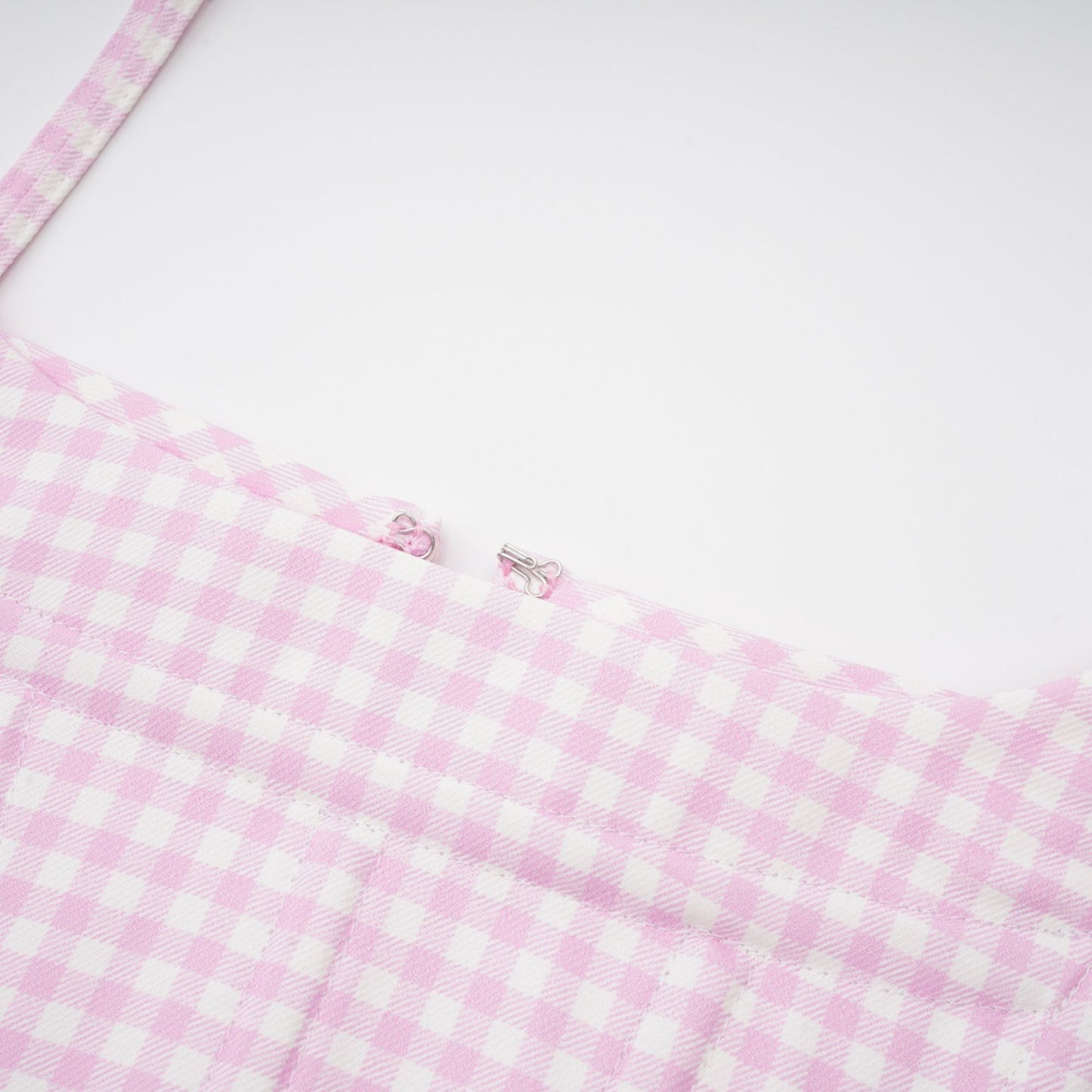 Sandrine gingham-check top & skirt matching set