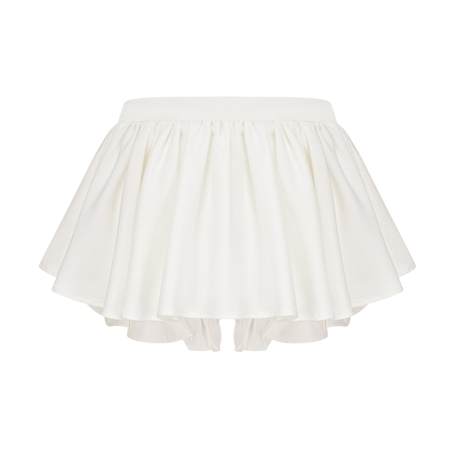 Andrea asymmetrical tulle blouse & skirt matching set in White