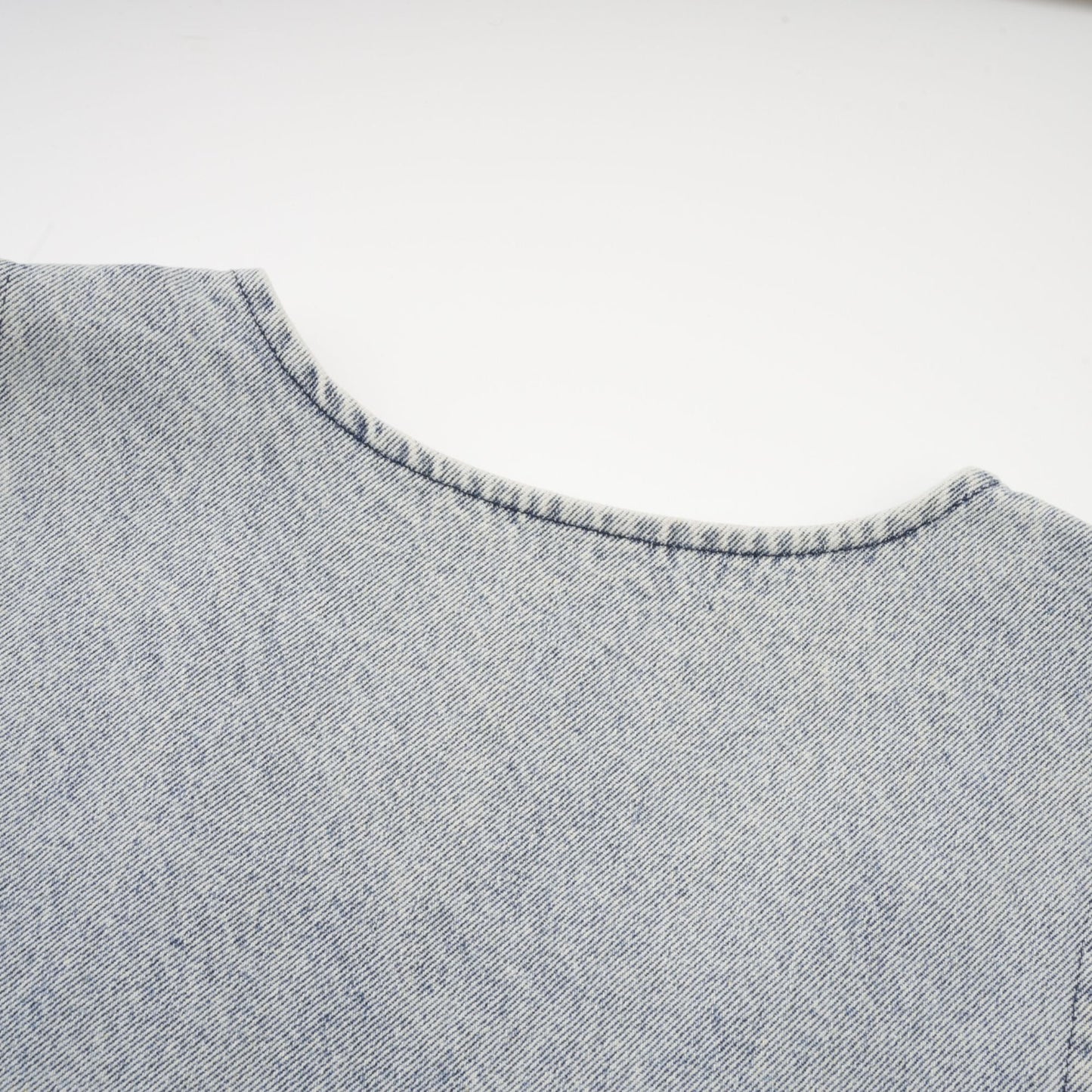 Daphné blue crystal sleeveless denim mini dress