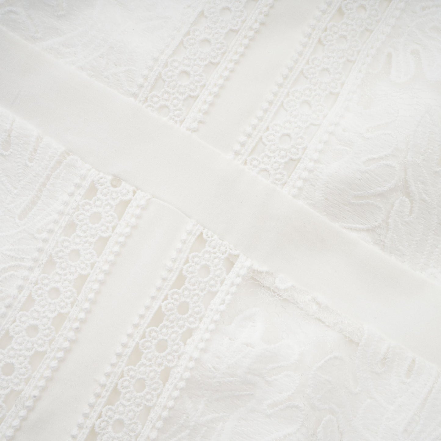 Madeleine white panelled embroidered midi dress