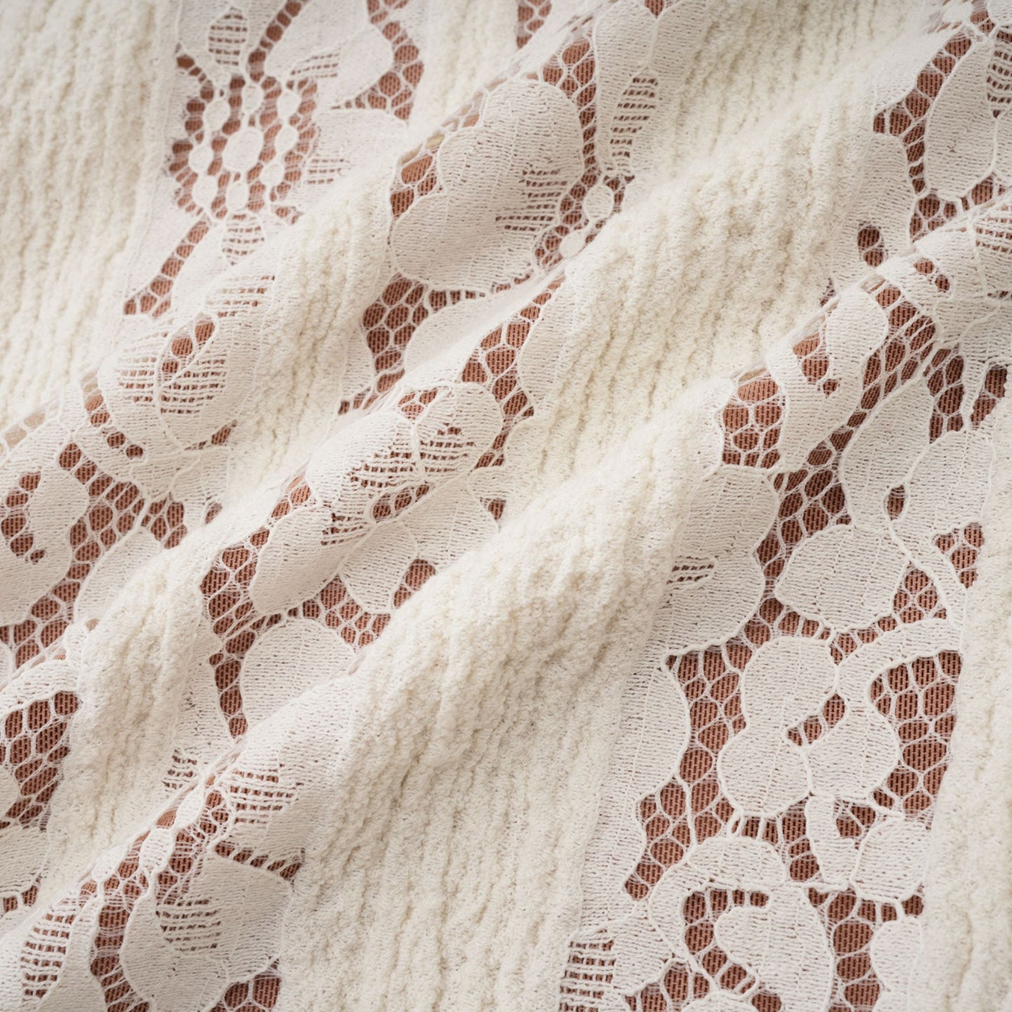 Émeline floral lace train-design maxi dress in Neutrals