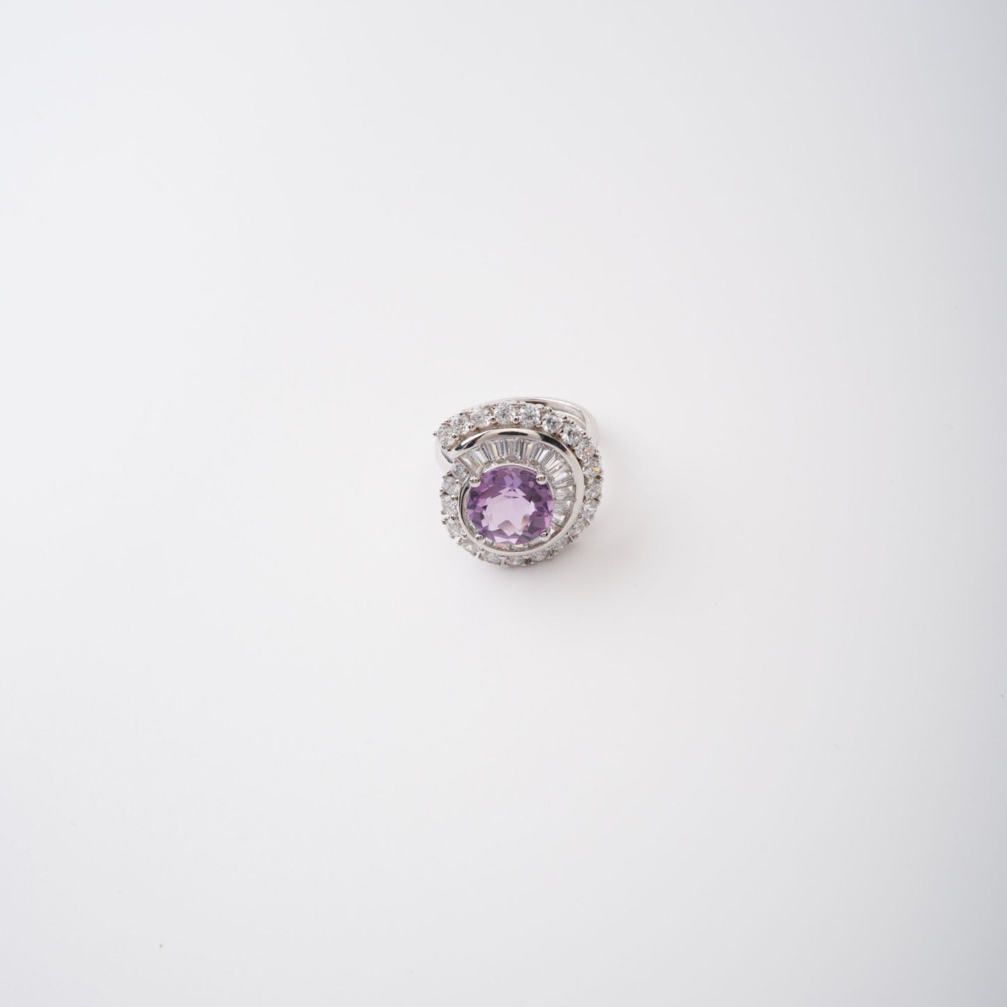 Margaux Purple Halo Setting Adjustable Ring