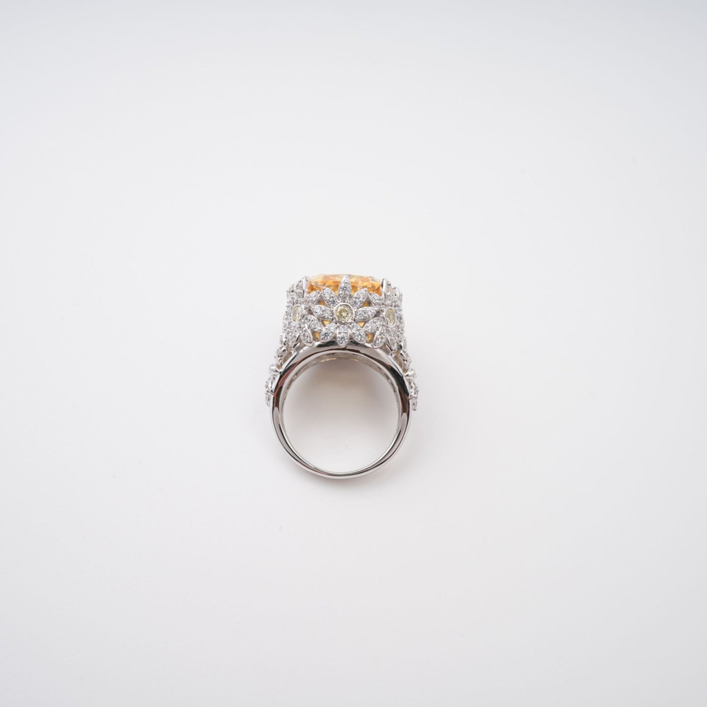 Amandine Yellow Halo-Set Gemstone Ring