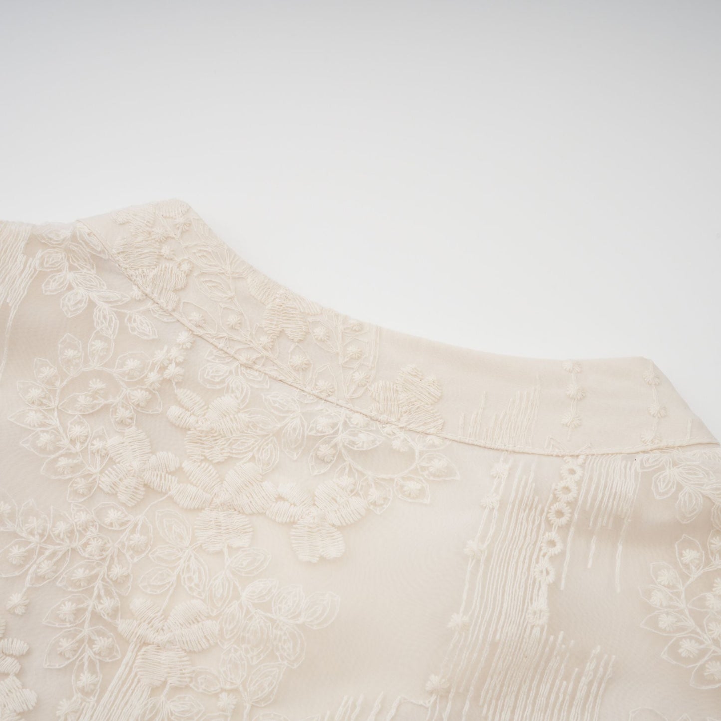 Roxane neutrals lace-embroidered midi dress
