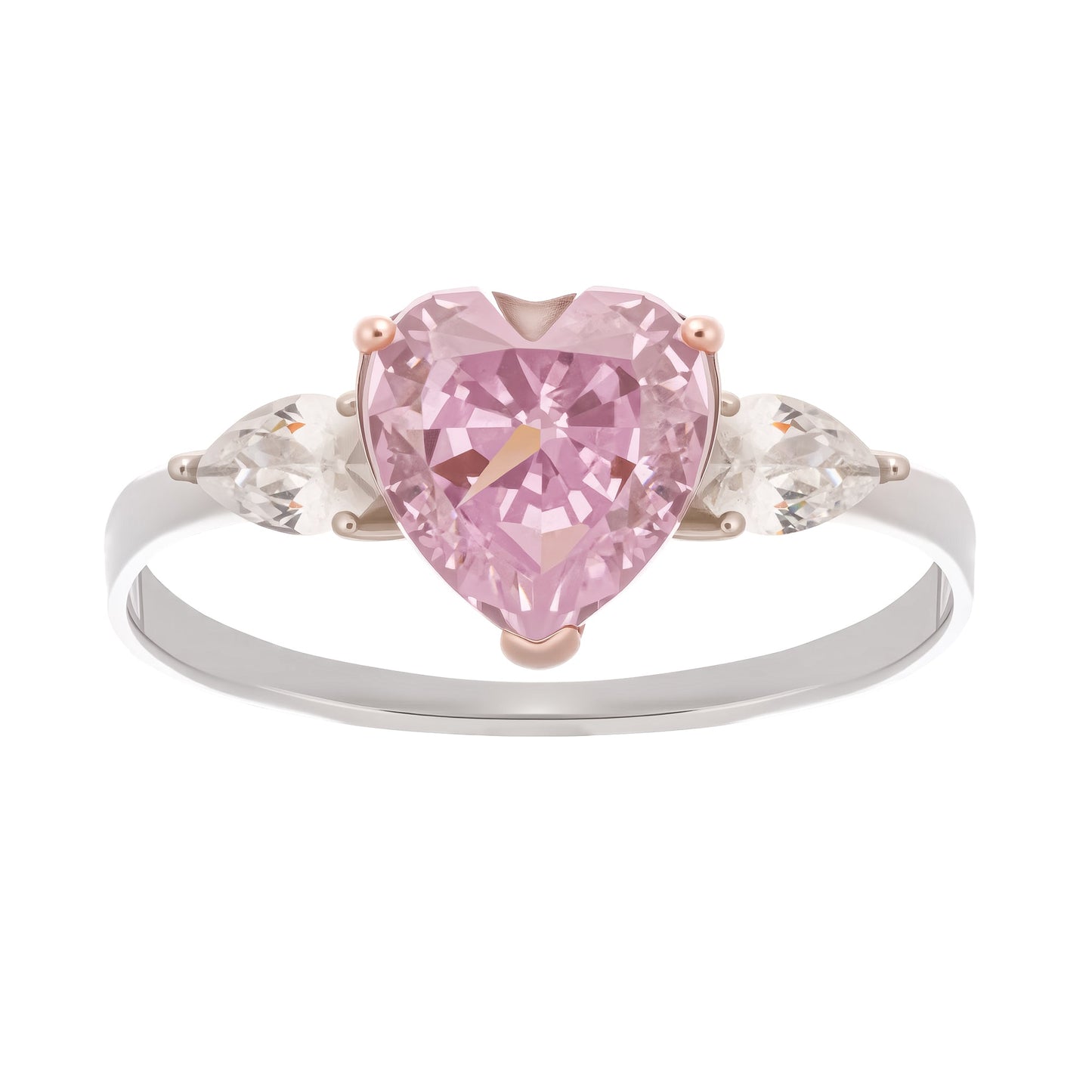 Impératrice Pink Heart Shaped Gemstone Sterling Silver Ring