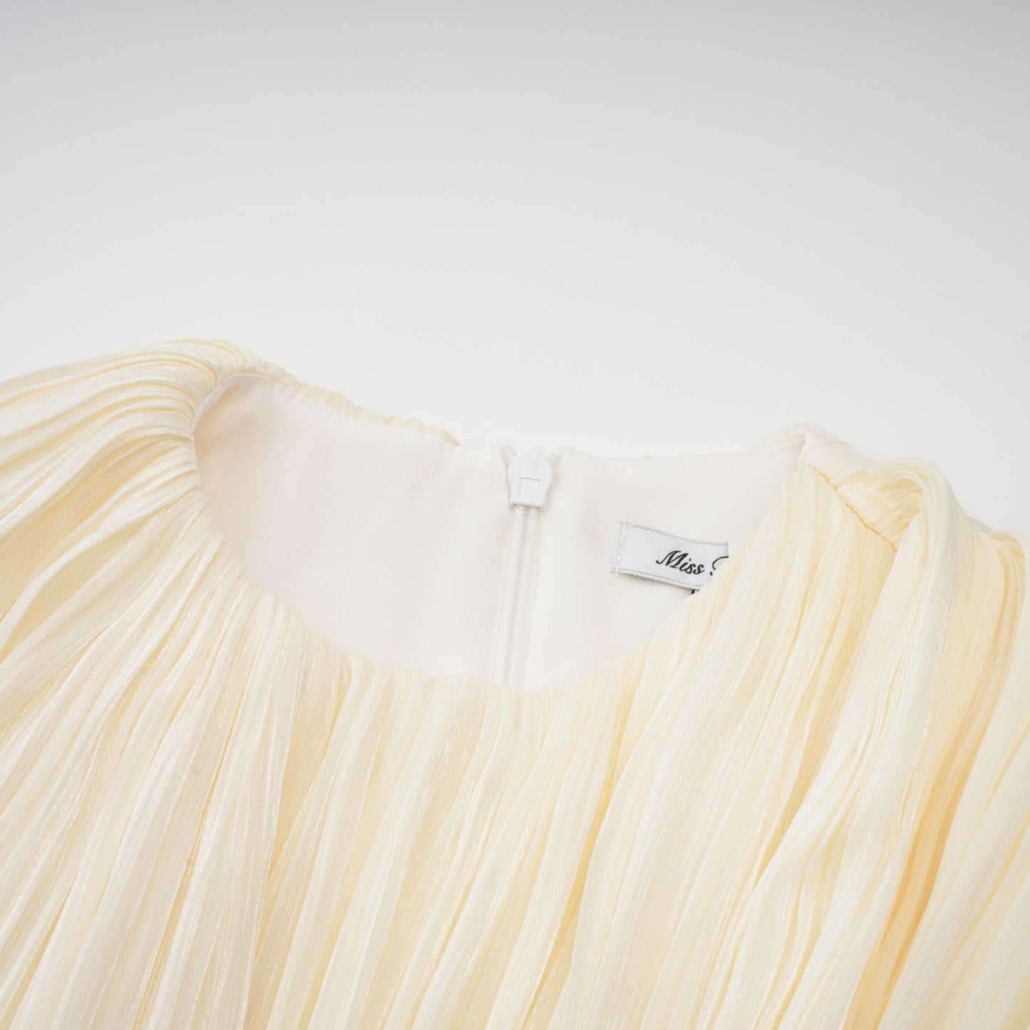 Cyrielle Pleated Mini Dress with Ribbon Design Accent