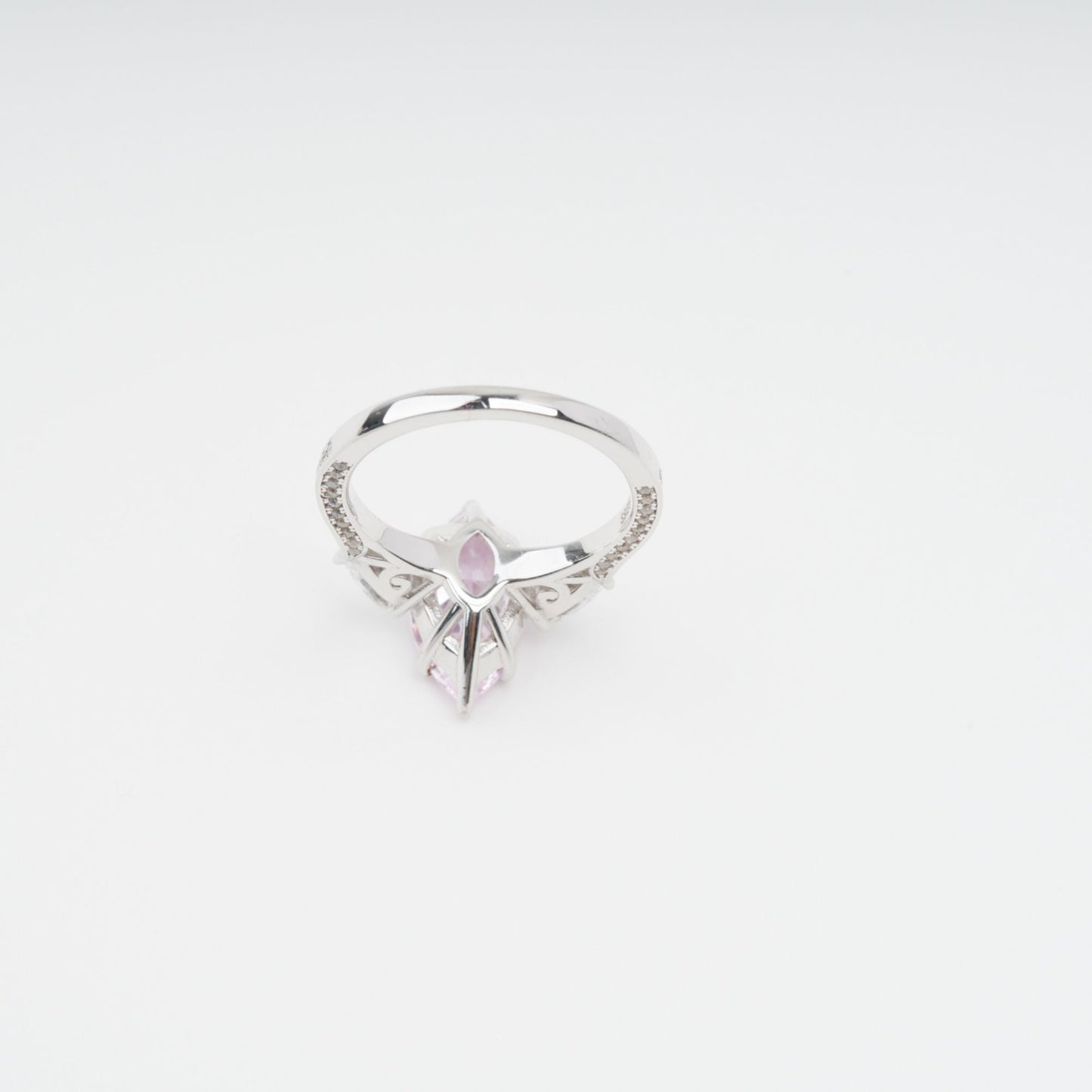 Attrape-Rêve Pink Crystal Embellished Sterling Silver Ring