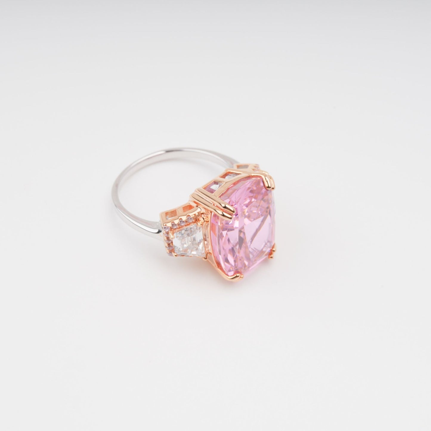 Cardea Pink Cushion Cut Gemstone Sterling Silver Ring