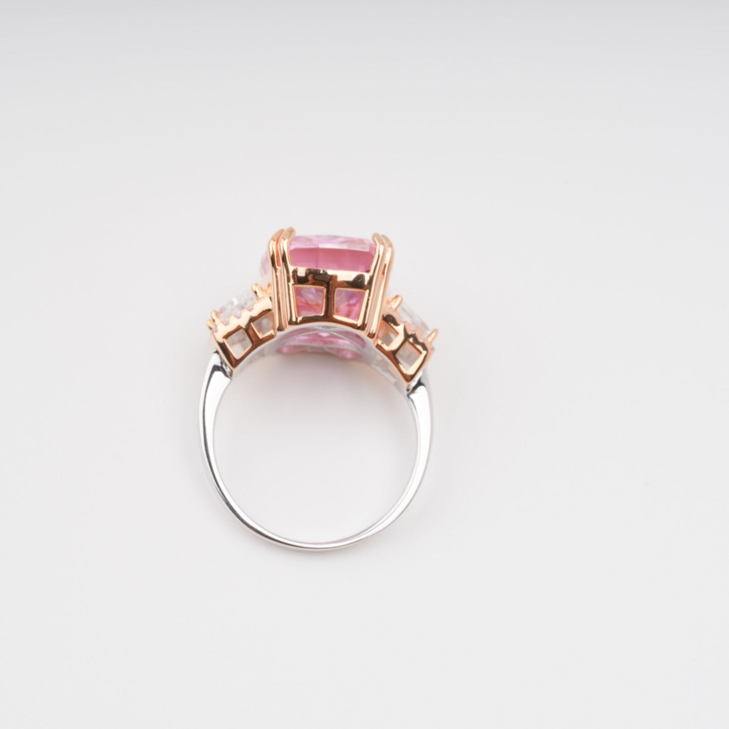 Cardea Pink Cushion Cut Gemstone Sterling Silver Ring