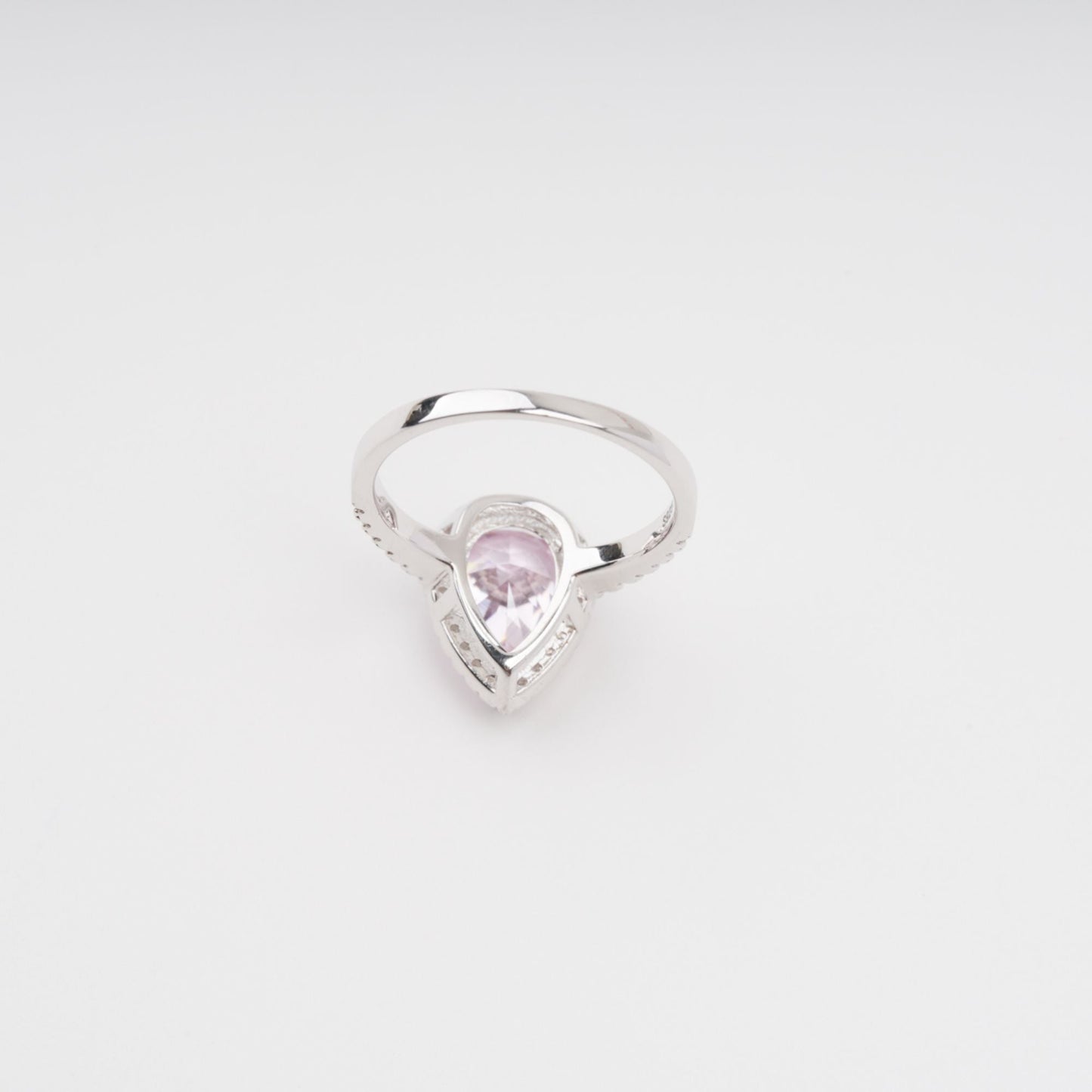Éclat Pink Pear Shaped Gemstone Sterling Silver Ring