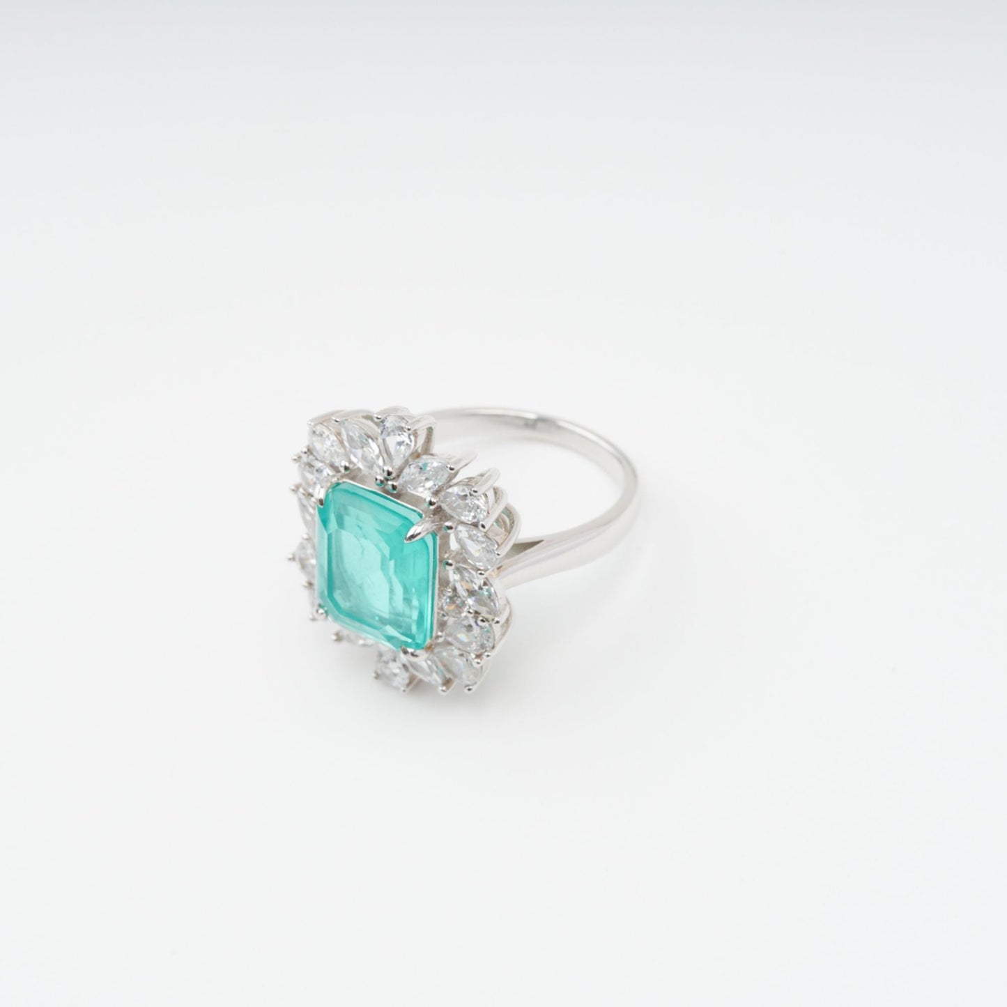 Maelle Turquoise Prong-Set Zircon Gemstone Sterling Silver Ring