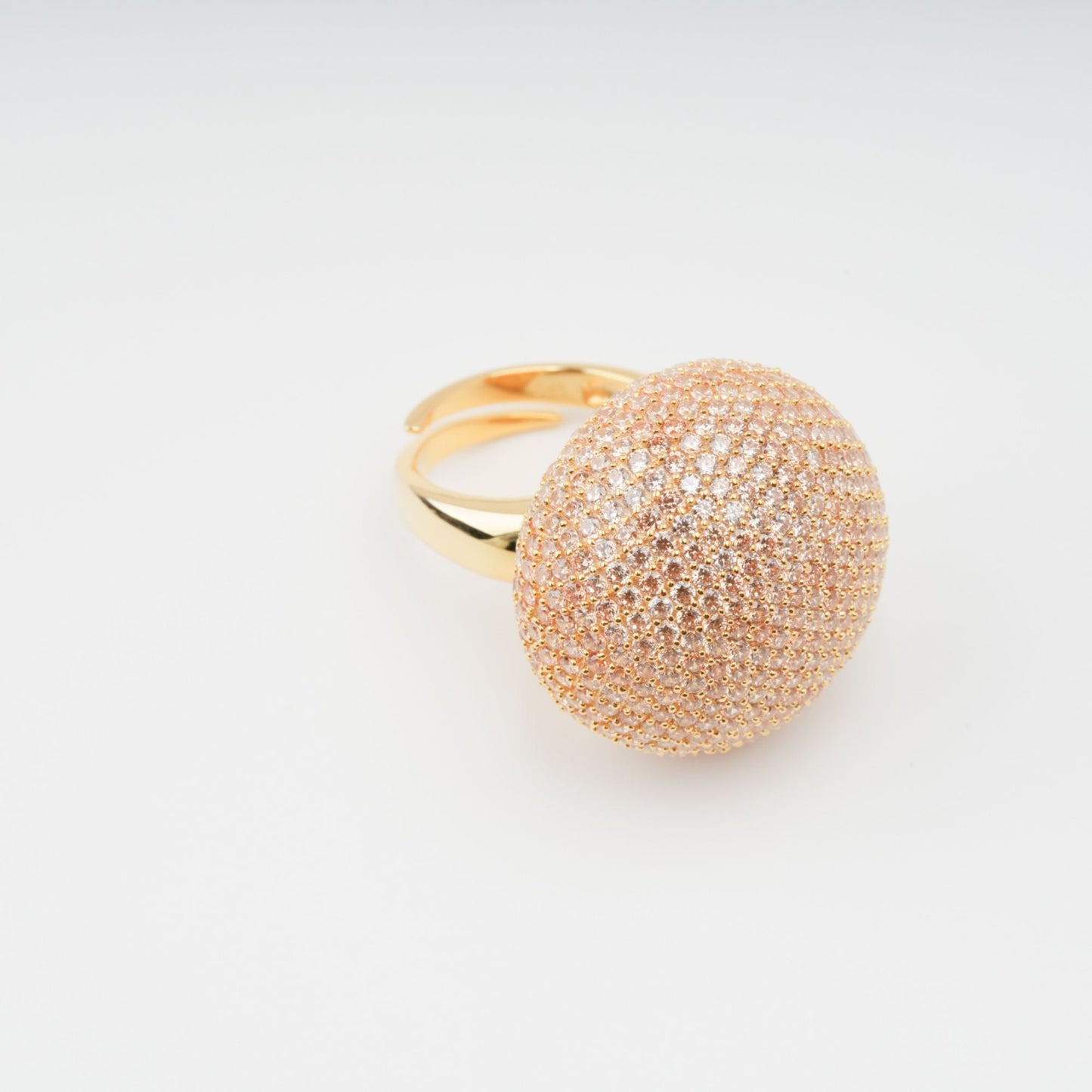Radieuse Gold Tone Crystal Embellished Sterling Silver Ring