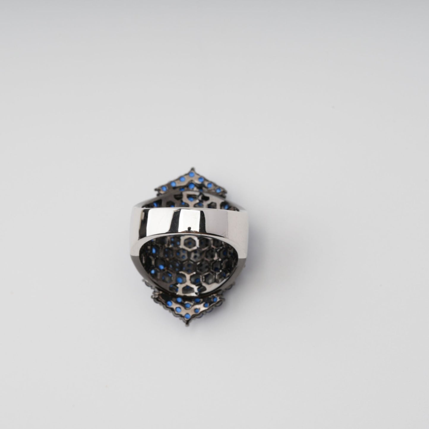 Galaxie Blue Dome Shaped Sterling Silver Ring