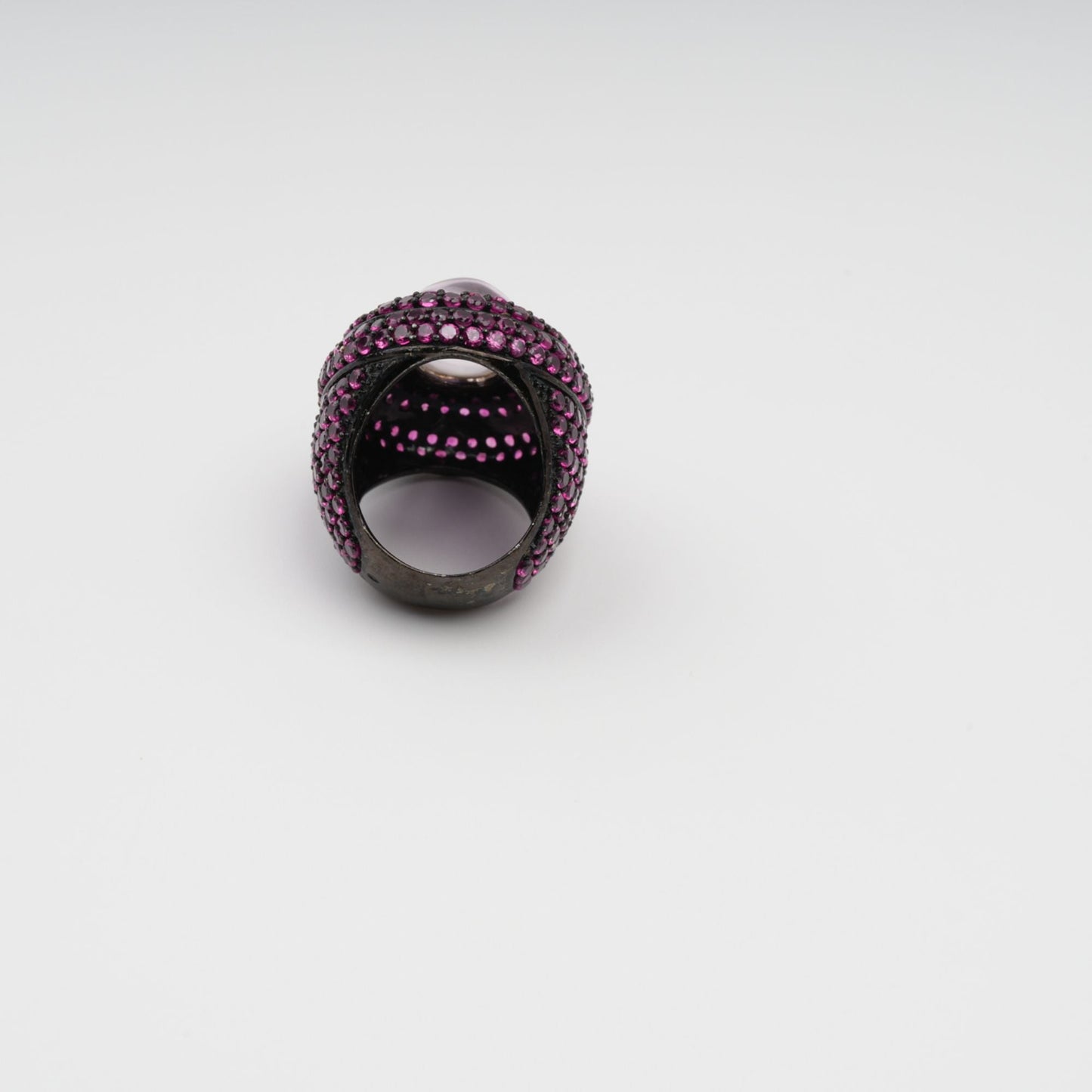 Orbite Pink Oval Quartz Gemstone Ring