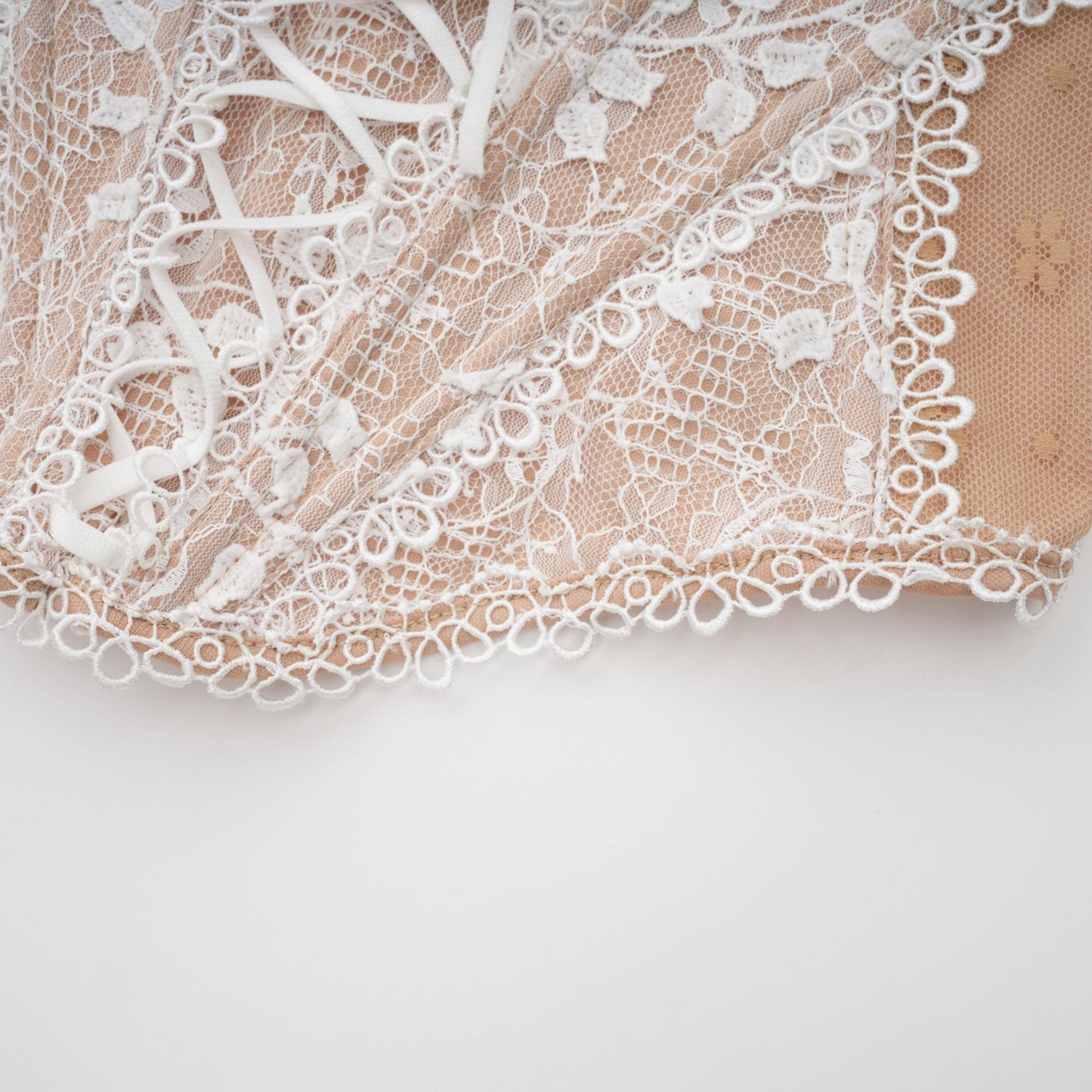 Karine floral-lace-panelling bustier top