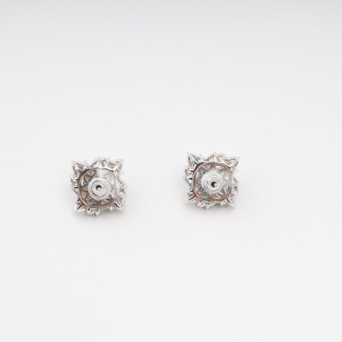 Hilja Green Round Cut Gemstone Sterling Silver Earrings