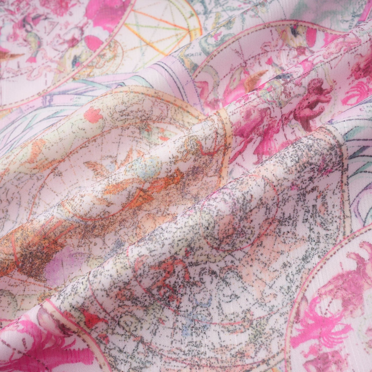 Cherry pink pattern-print shirt & skirt matching set