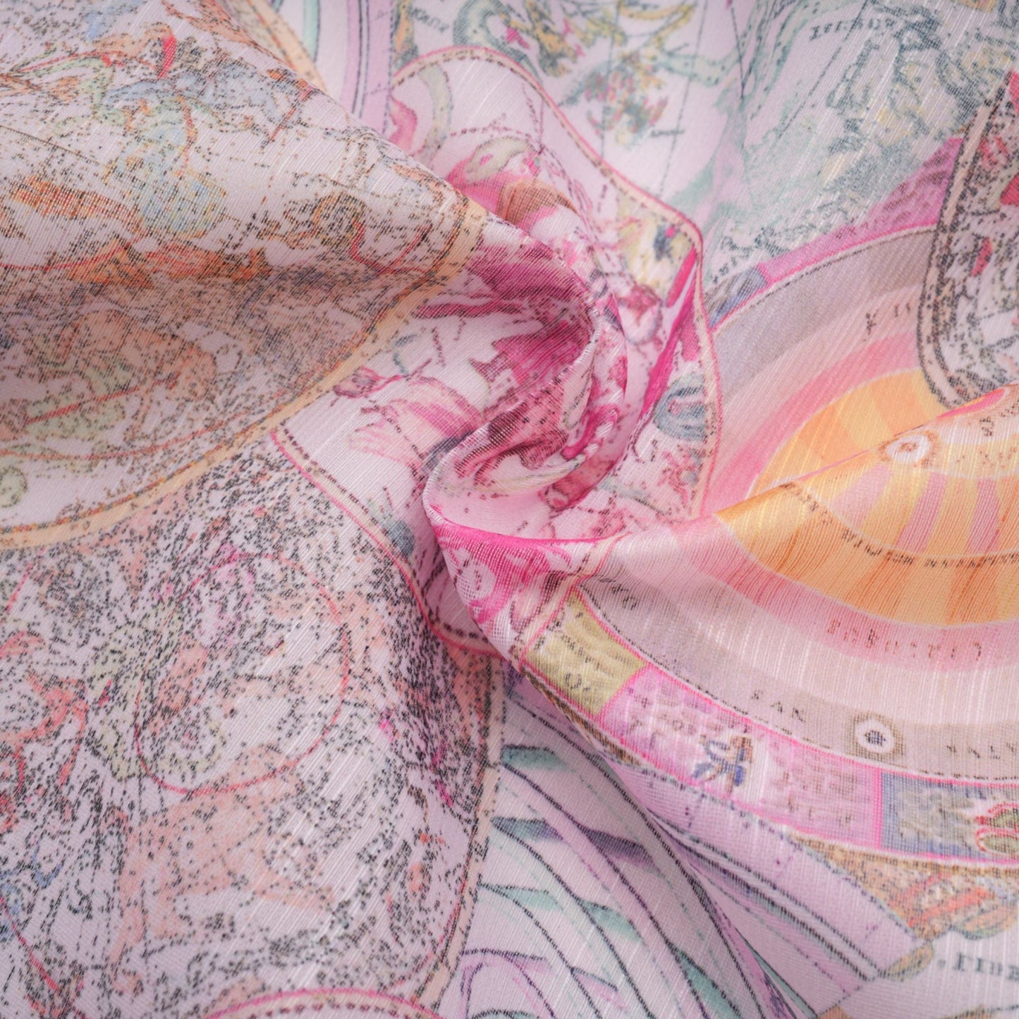 Cherry pink pattern-print shirt & skirt matching set