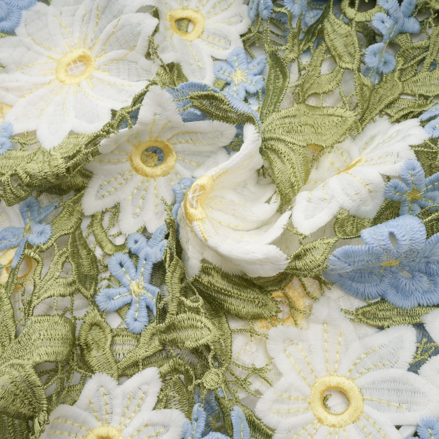 Carla floral embroidered hollow-carved midi dress