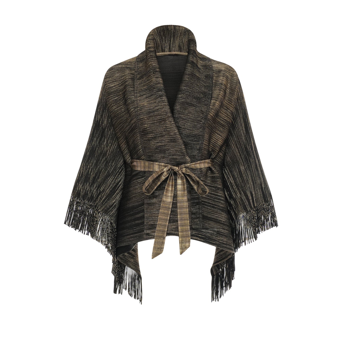 Dextard black gilded creased top & skirt matching set