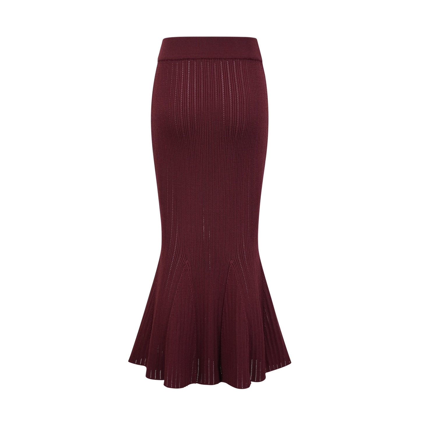 Corrine red ruffled knit top & skirt matching set